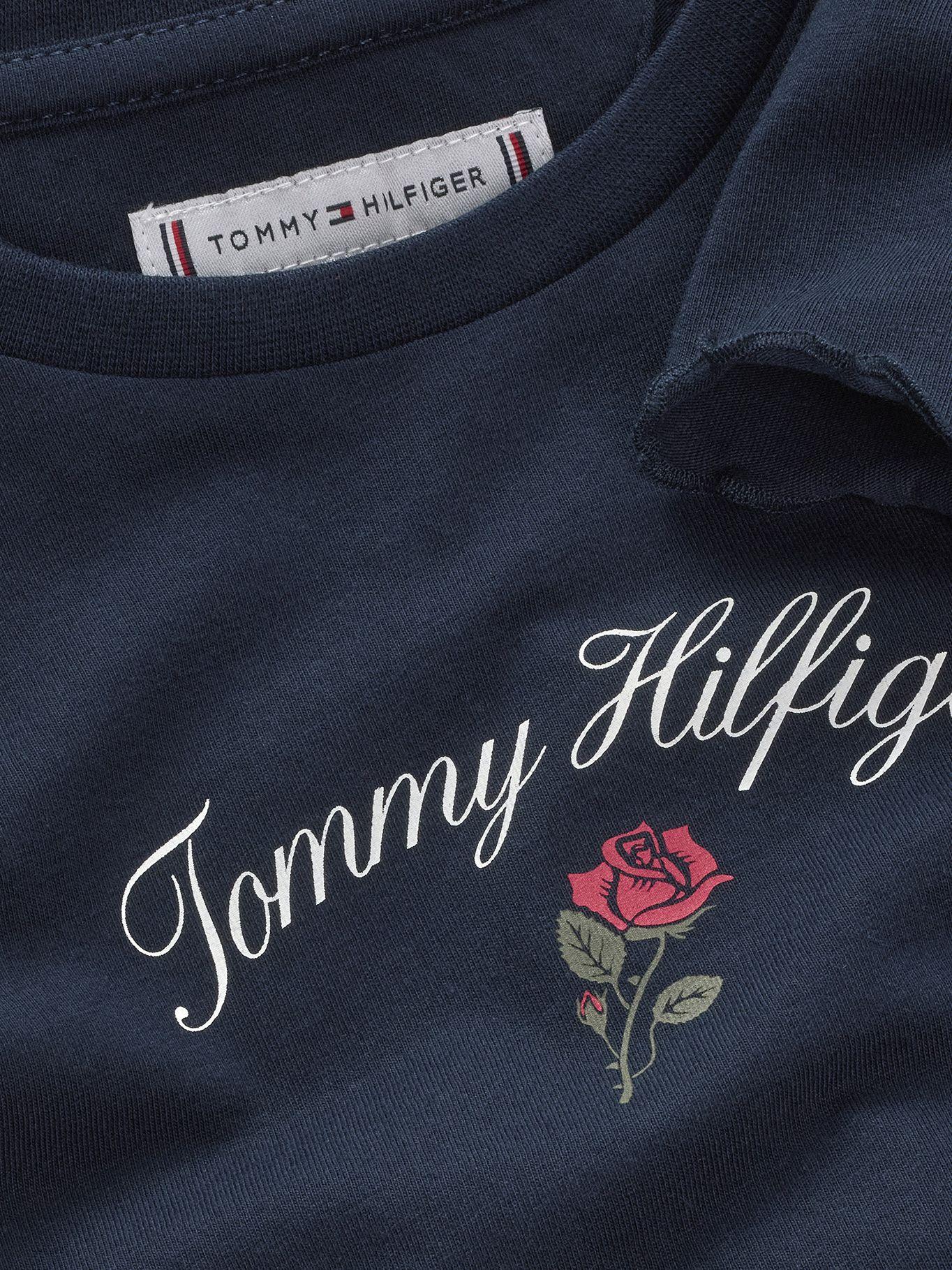 Polera Logo Script Gráfico De Niña Azul Tommy Hilfiger-2