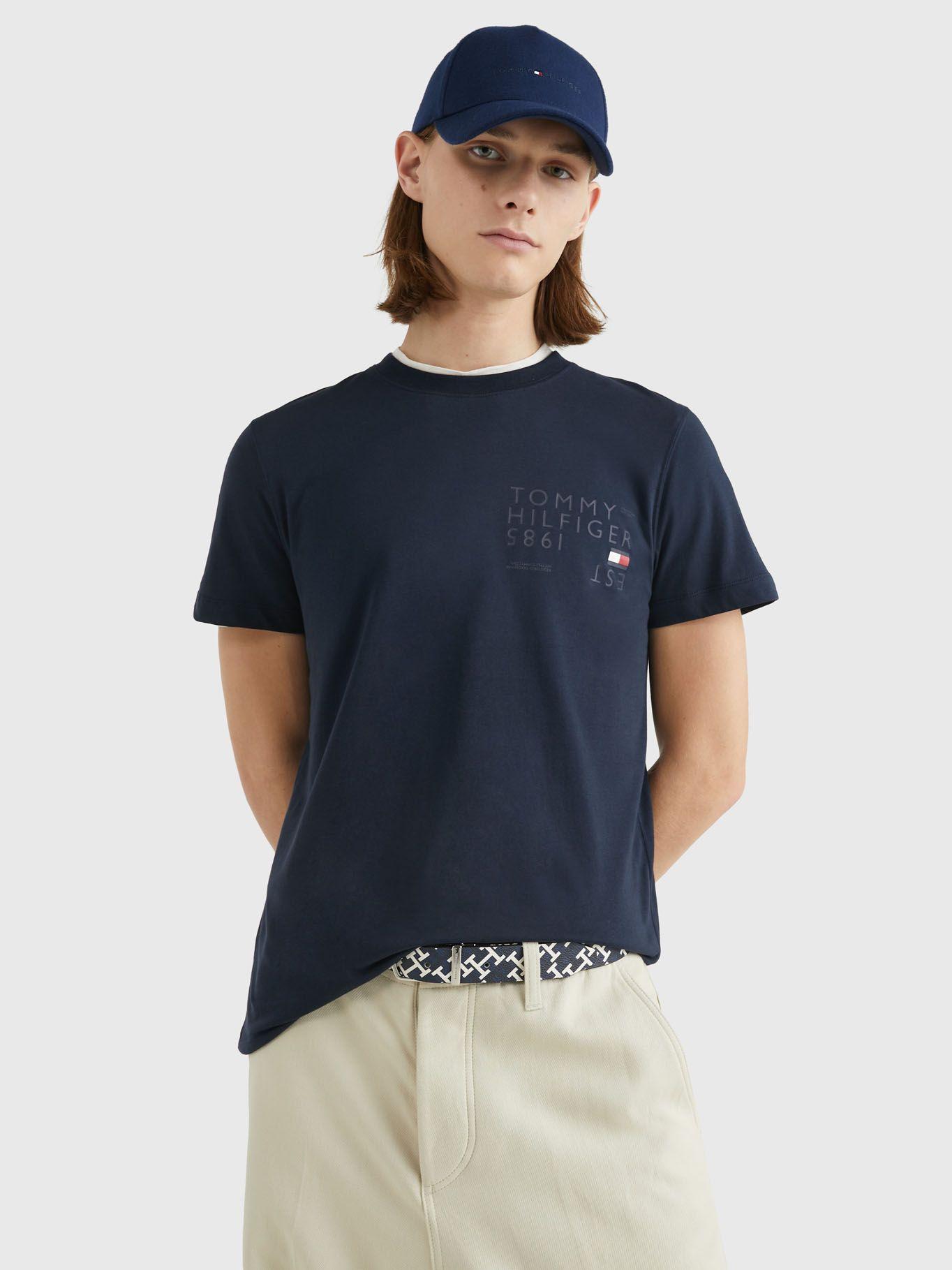 Polera Brand Love Back Slim Fit Azul Tommy Hilfiger-0