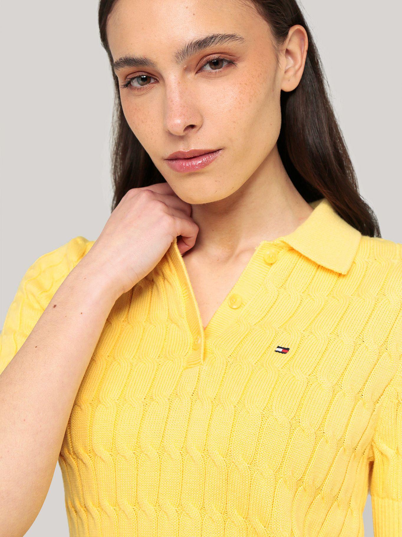 Sweater Cable Solid Amarillo Tommy Hilfiger-4