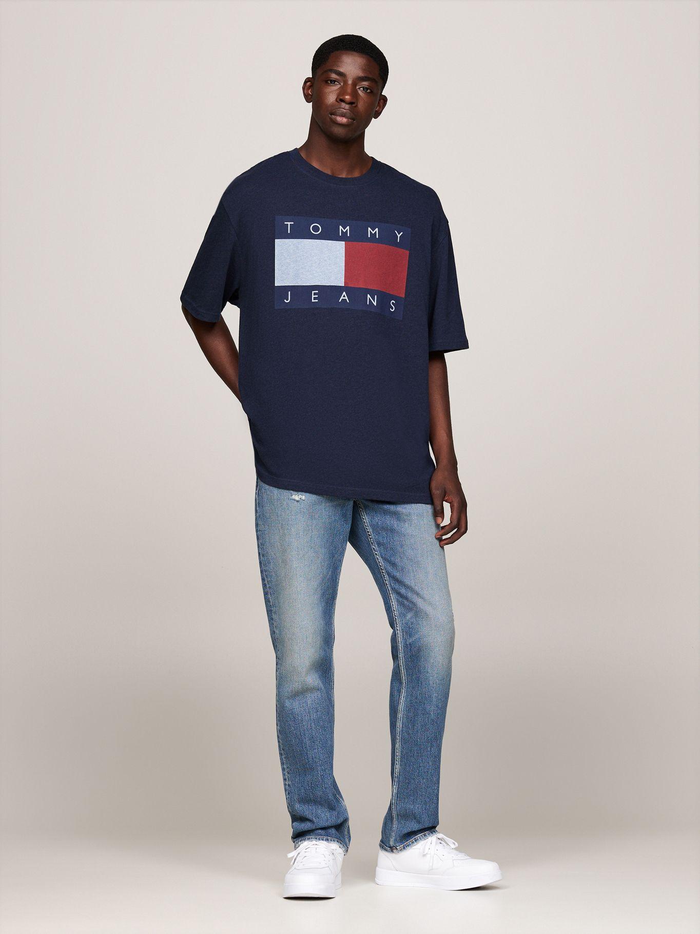 Polera Melange Flag Relaxed Fit Azul Tommy Hilfiger-1