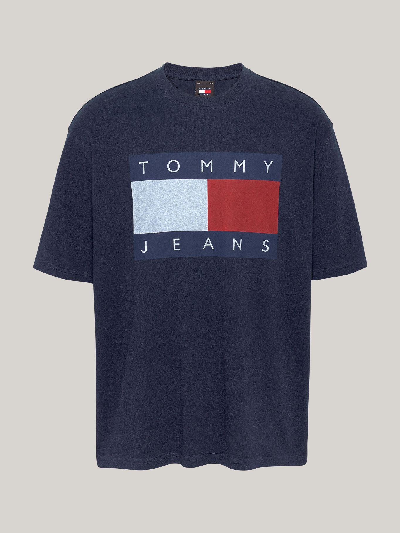 Polera Melange Flag Relaxed Fit Azul Tommy Hilfiger-4