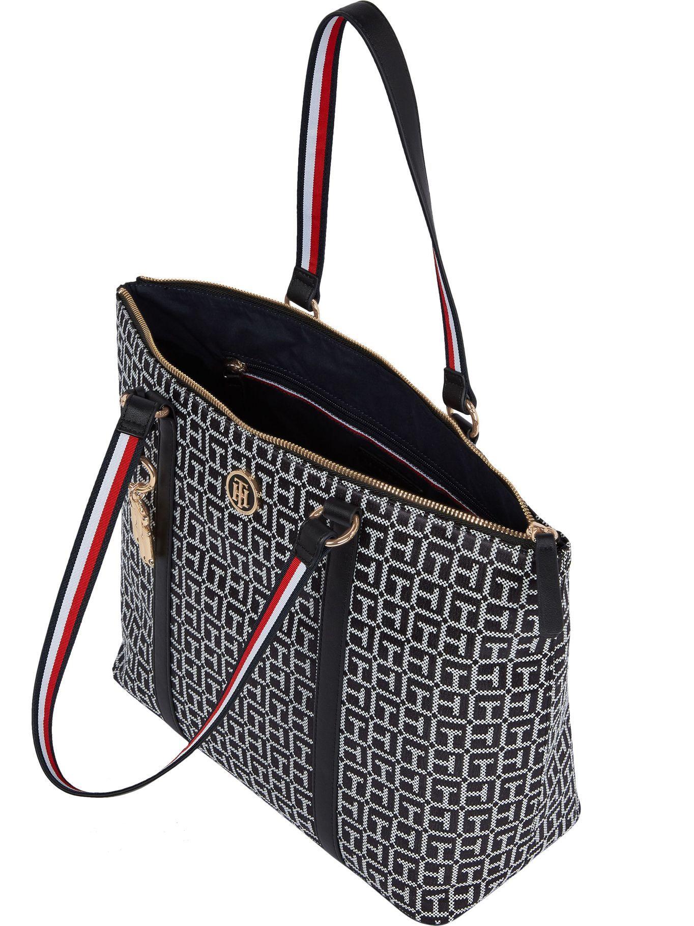 Bolso Tote Estampado Monograma Azul Tommy Hilfiger-2
