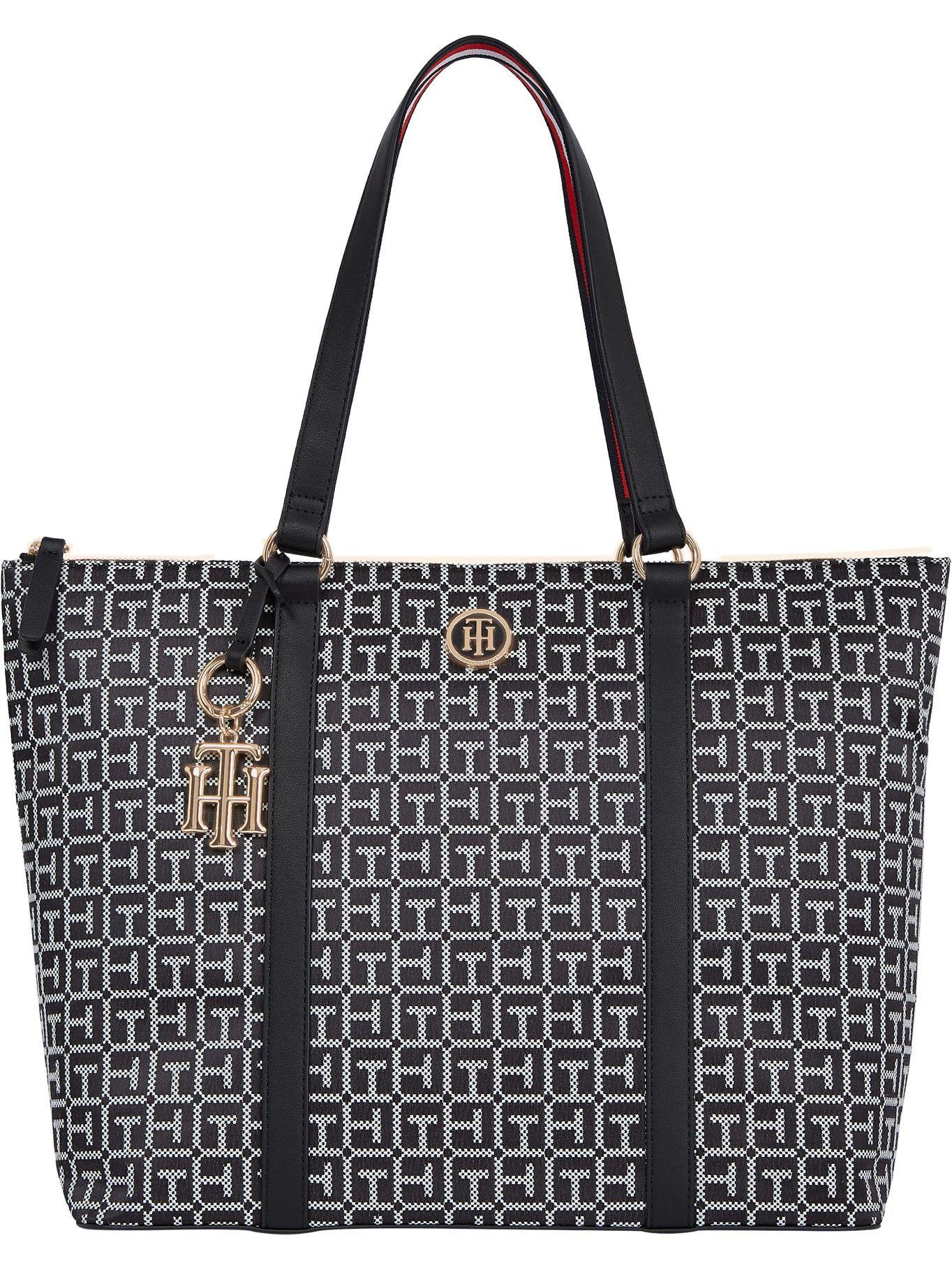 Bolso Tote Estampado Monograma Azul Tommy Hilfiger-0