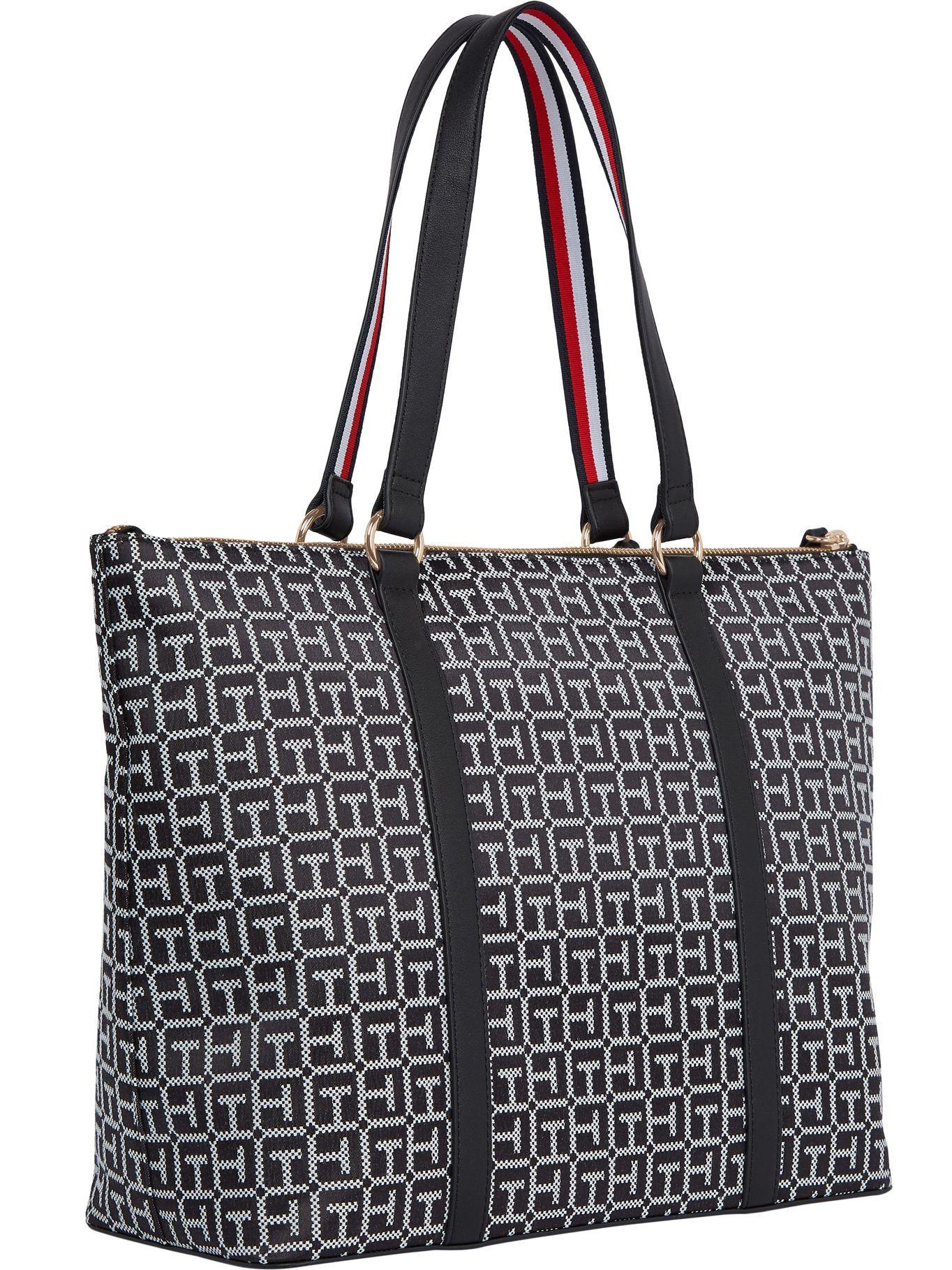 Bolso Tote Estampado Monograma Azul Tommy Hilfiger-1