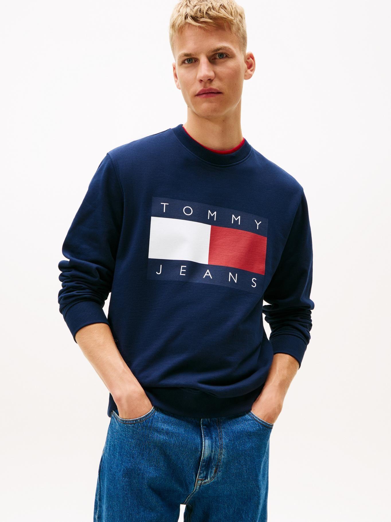 Polerón Con Bandera Estampada Tommy Jeans Azul-0