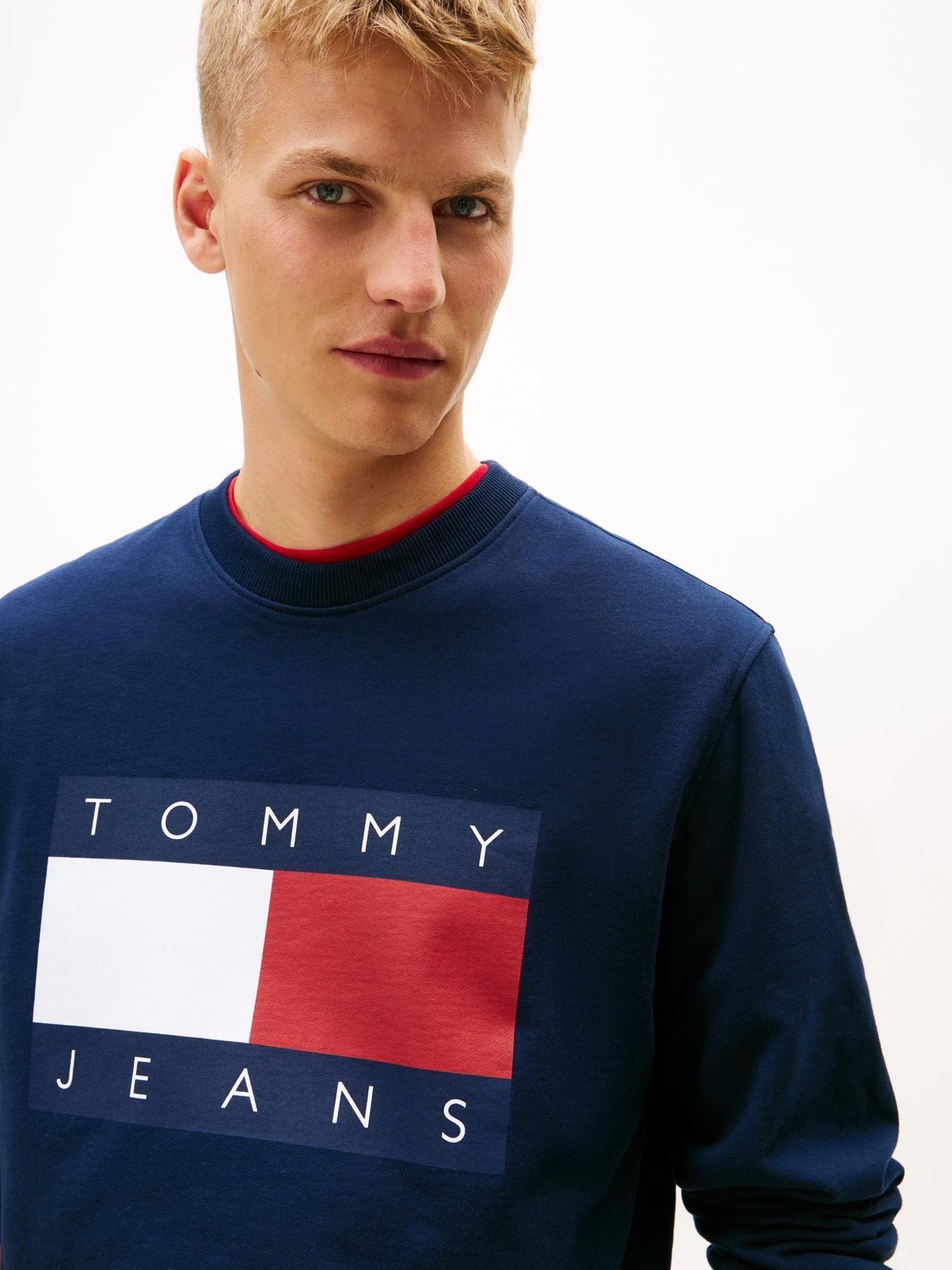 Polerón Con Bandera Estampada Tommy Jeans Azul-3