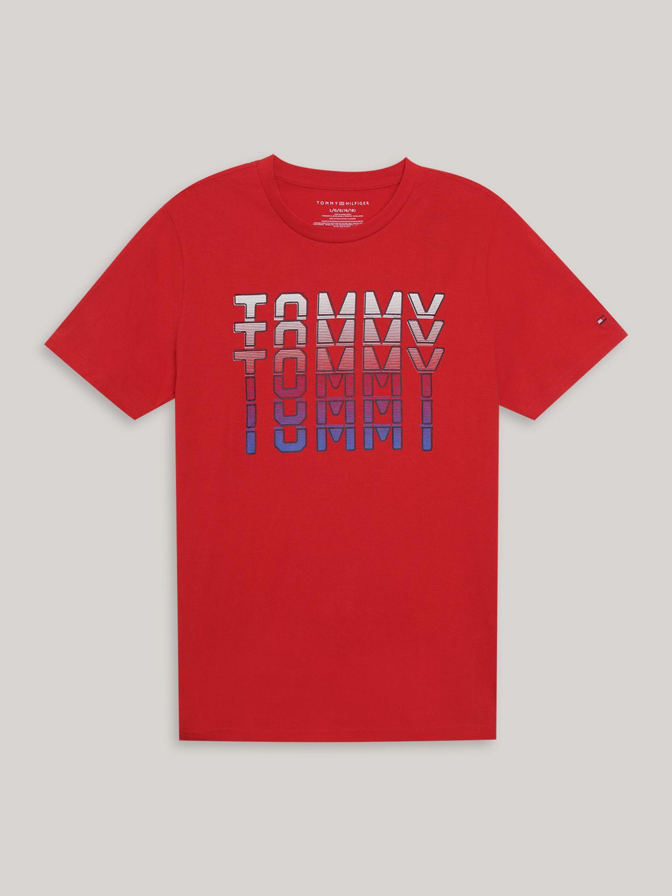 Polera De Niño Flutter Graphic Logo Rojo Tommy Hilfiger-0