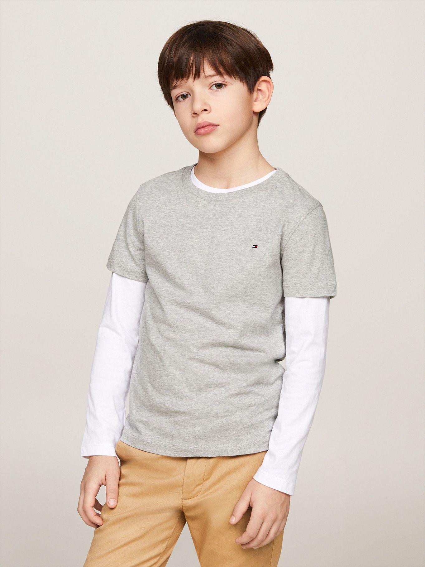Polera De Niño Essential C-Neck Gris Tommy Hilfiger-0