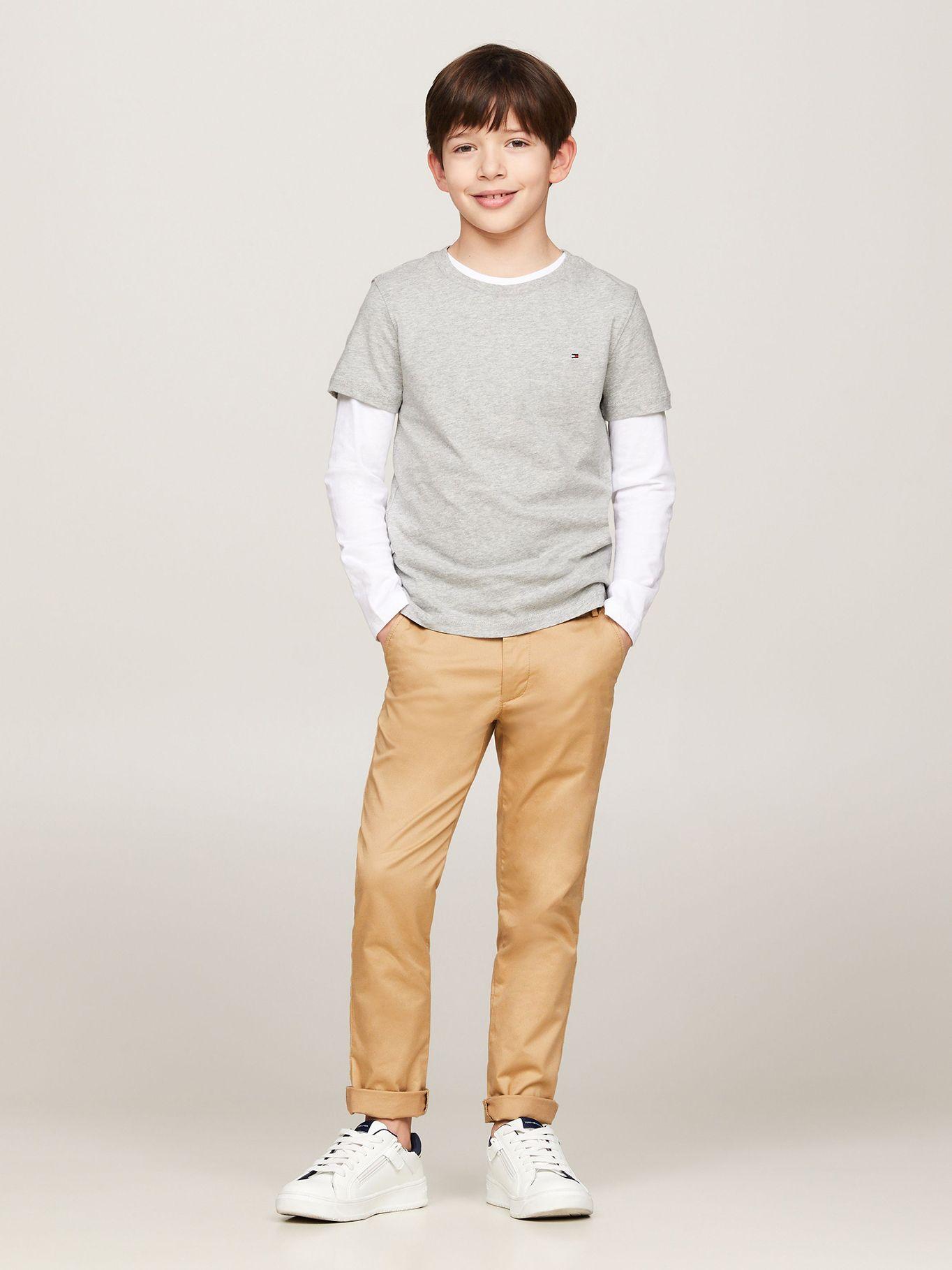 Polera De Niño Essential C-Neck Gris Tommy Hilfiger-1