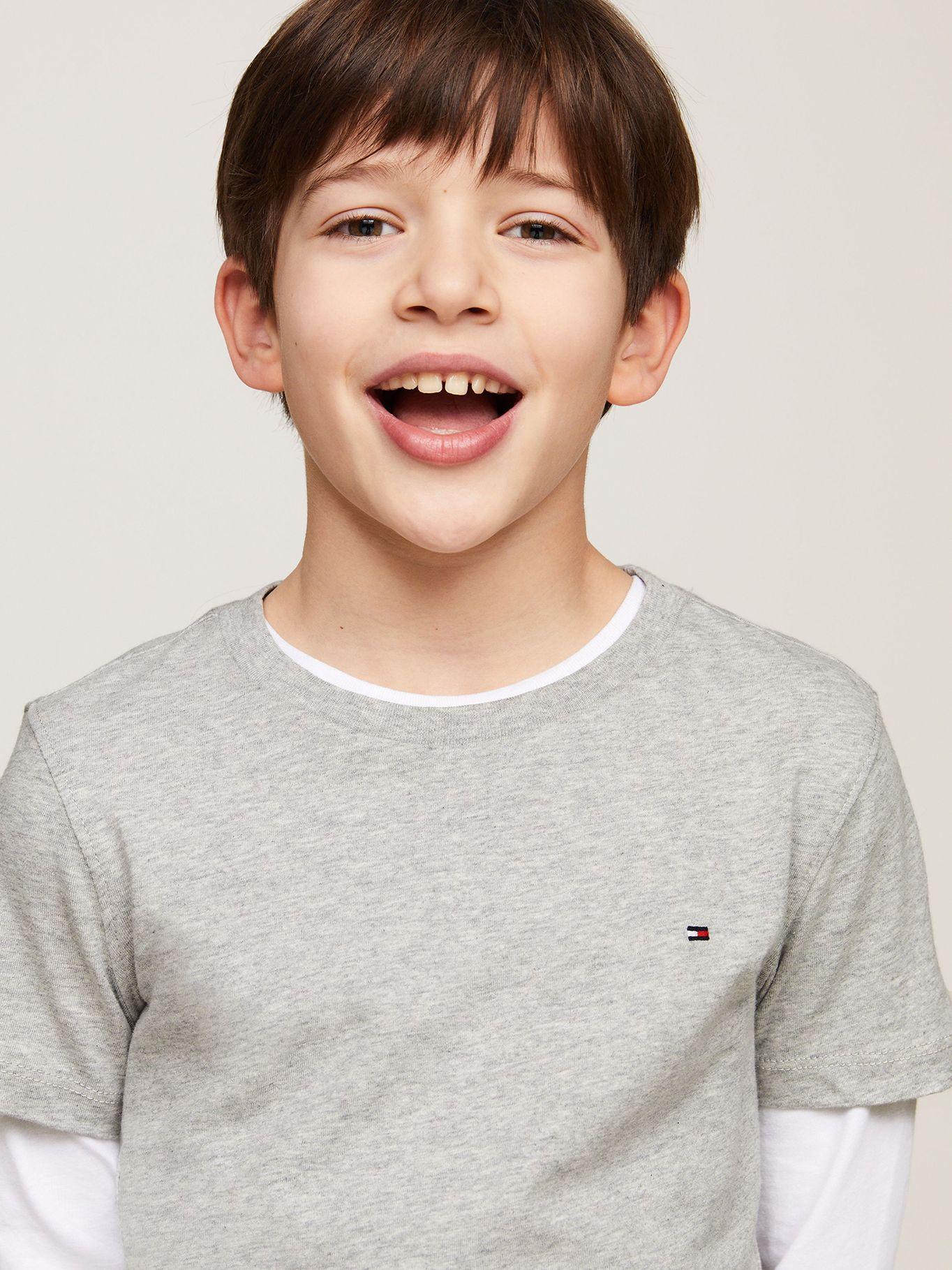 Polera De Niño Essential C-Neck Gris Tommy Hilfiger-3