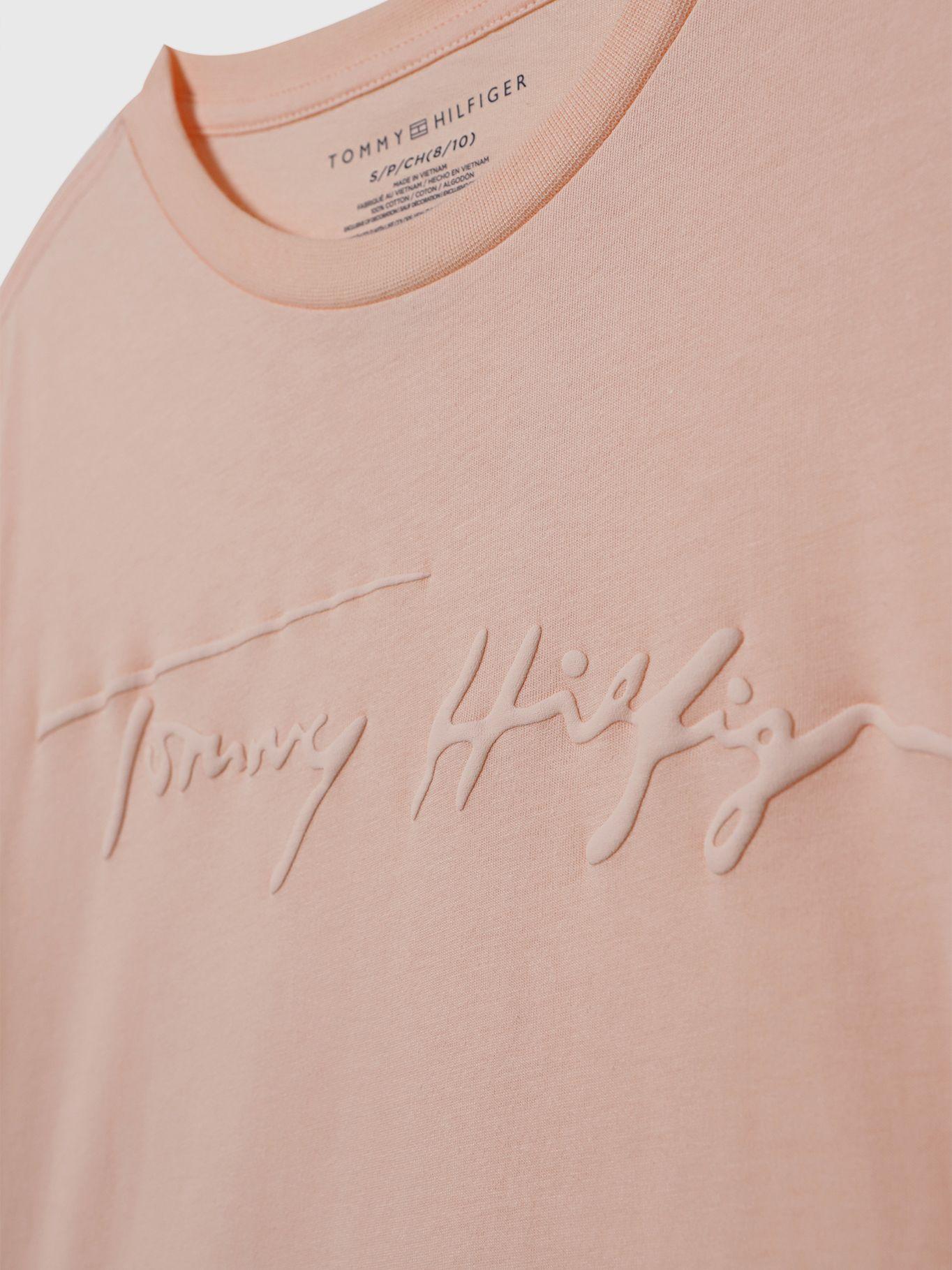 Polera Con Logo Signature Rosado Tommy Hilfiger-2