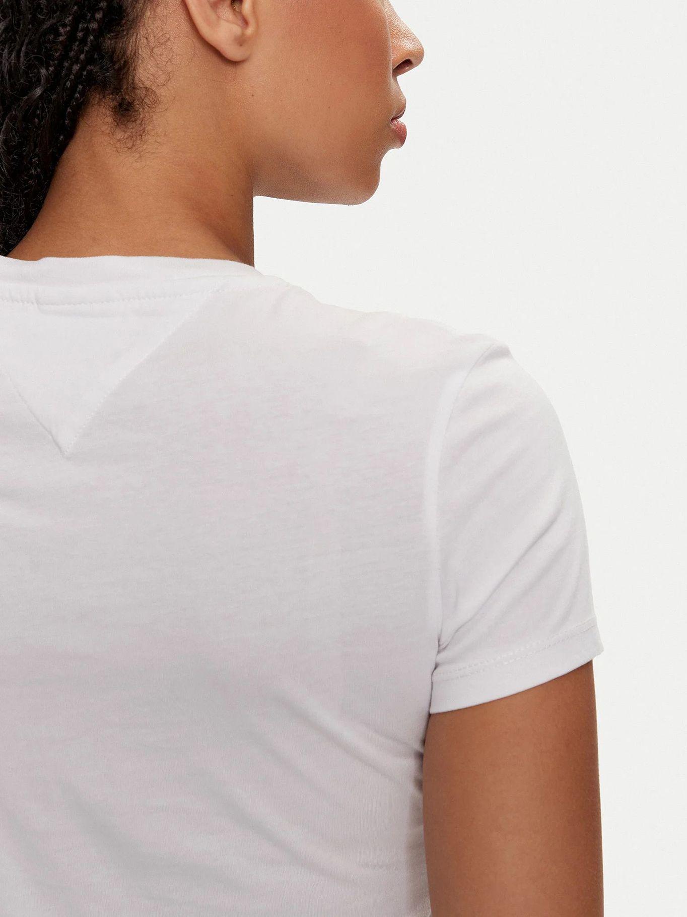 Polera Linear Con Logo Slim Fit Blanco Tommy Jeans-3