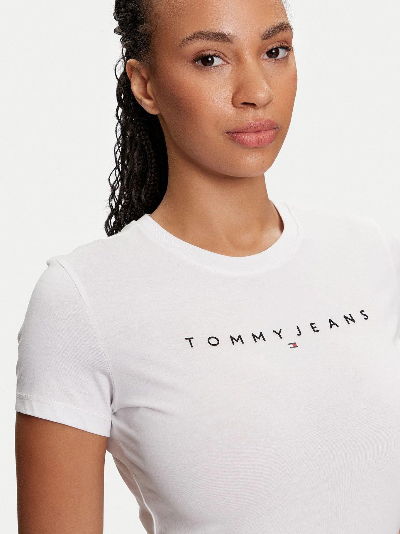 Polera Linear Con Logo Slim Fit Blanco Tommy Jeans-4
