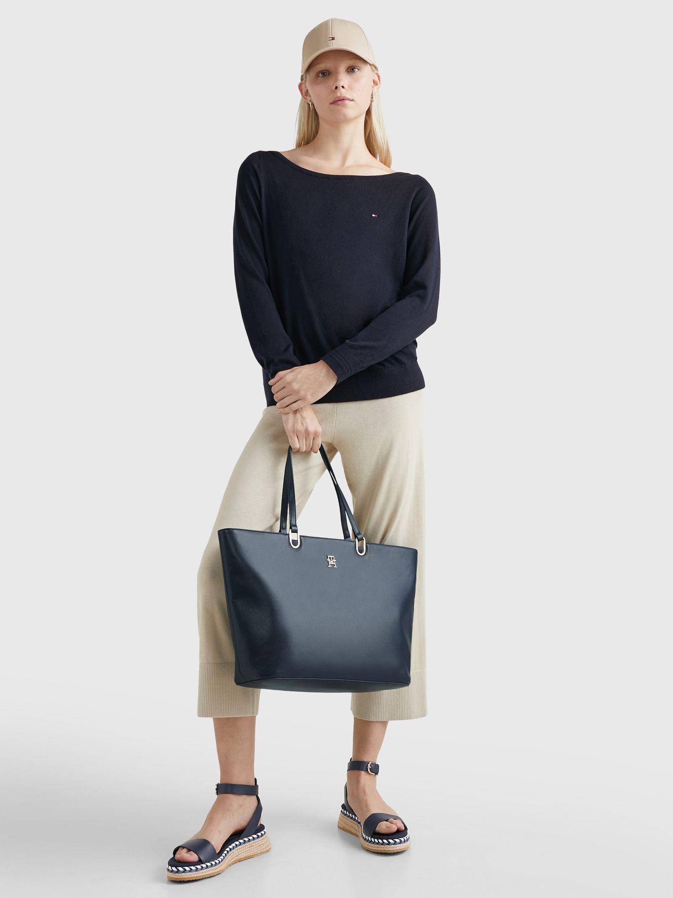 Tote Monogram Solid Azul Tommy Hilfiger-1