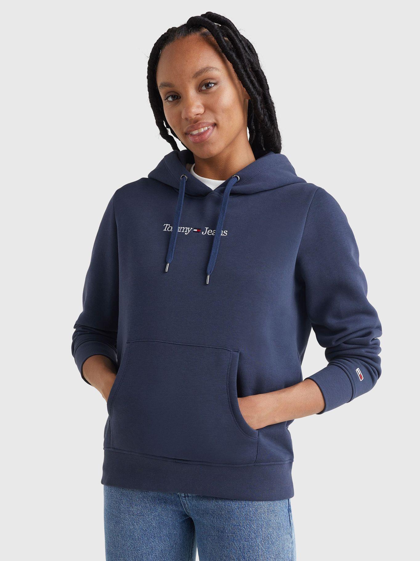 Polerón Regular Serif Linear Logo Azul Tommy Jeans-0