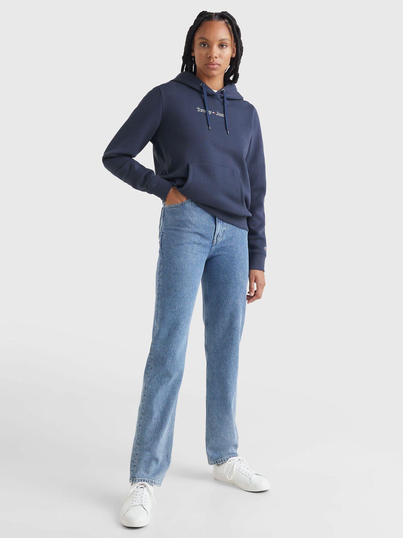 Polerón Regular Serif Linear Logo Azul Tommy Jeans-1