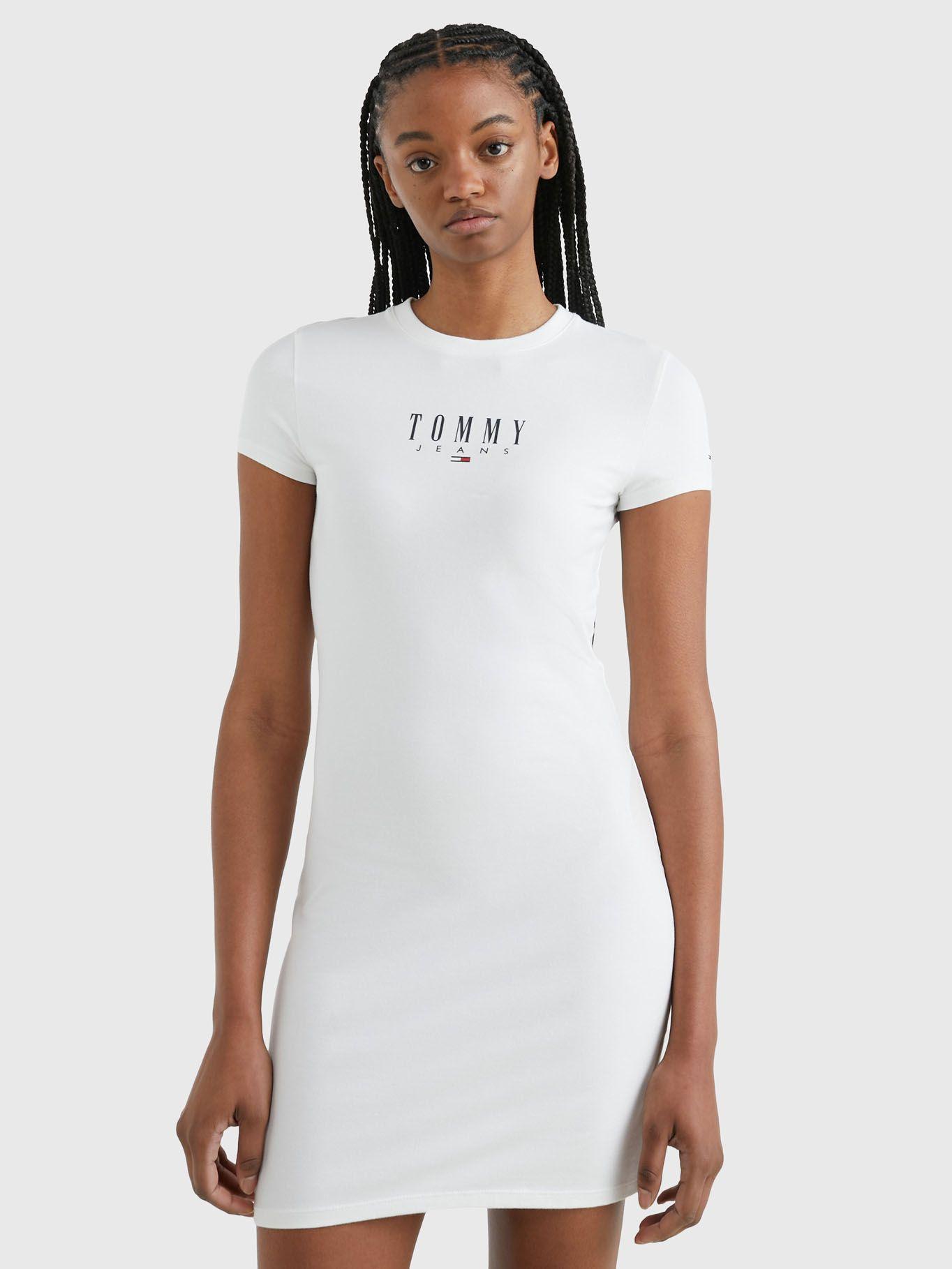 Vestido Logo Print Blanco Tommy Jeans-0