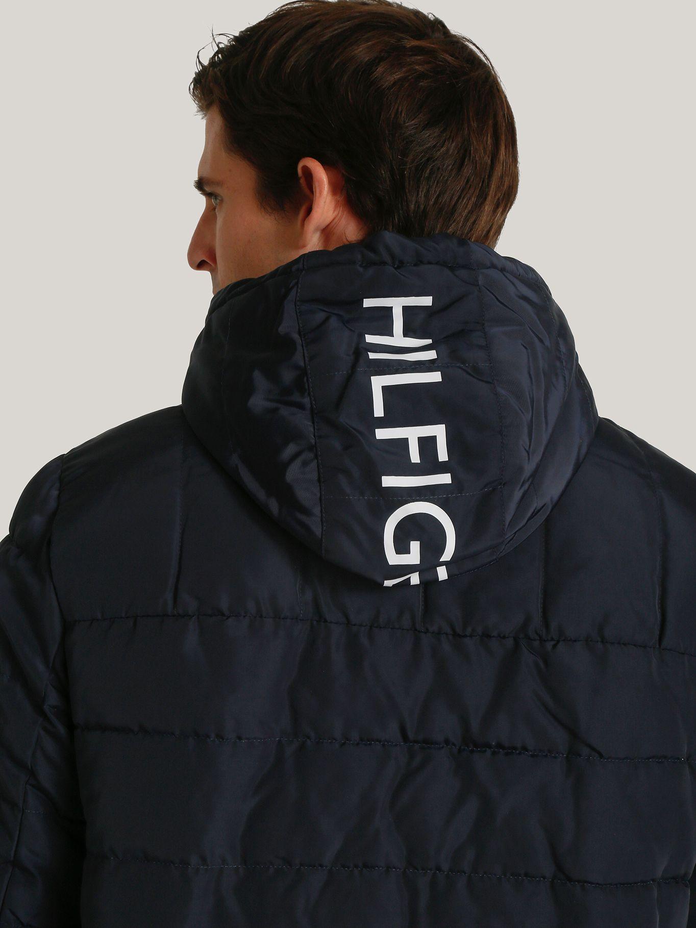 Parka Hoodie Quilted Con Logo Azul Tommy Hilfiger-3