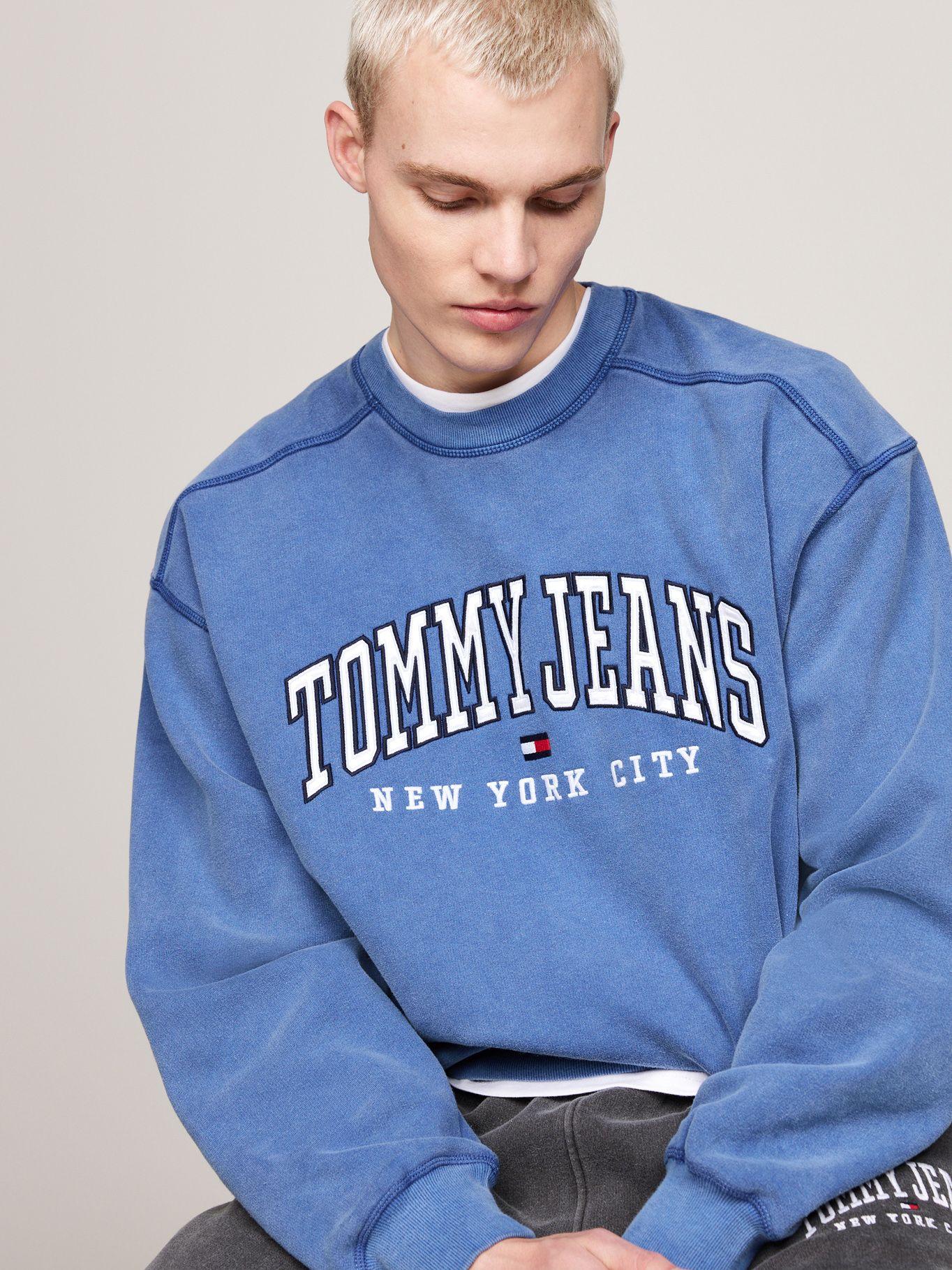 Polerón Varsity Con Efecto Lavado Azul Tommy Hilfiger-3