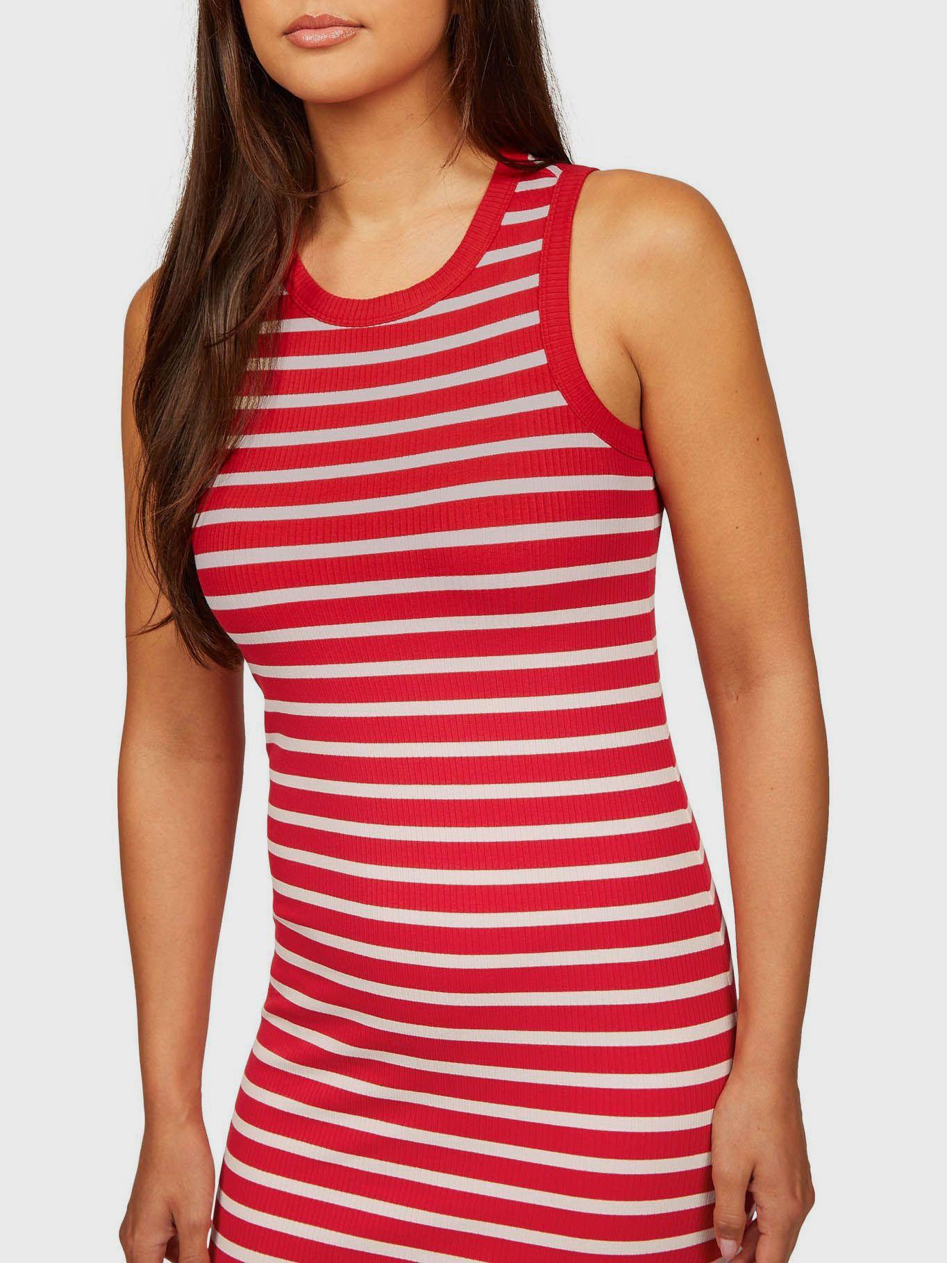 Vestido Maxi Acanalado Ajustado Rojo Tommy Hilfiger-2