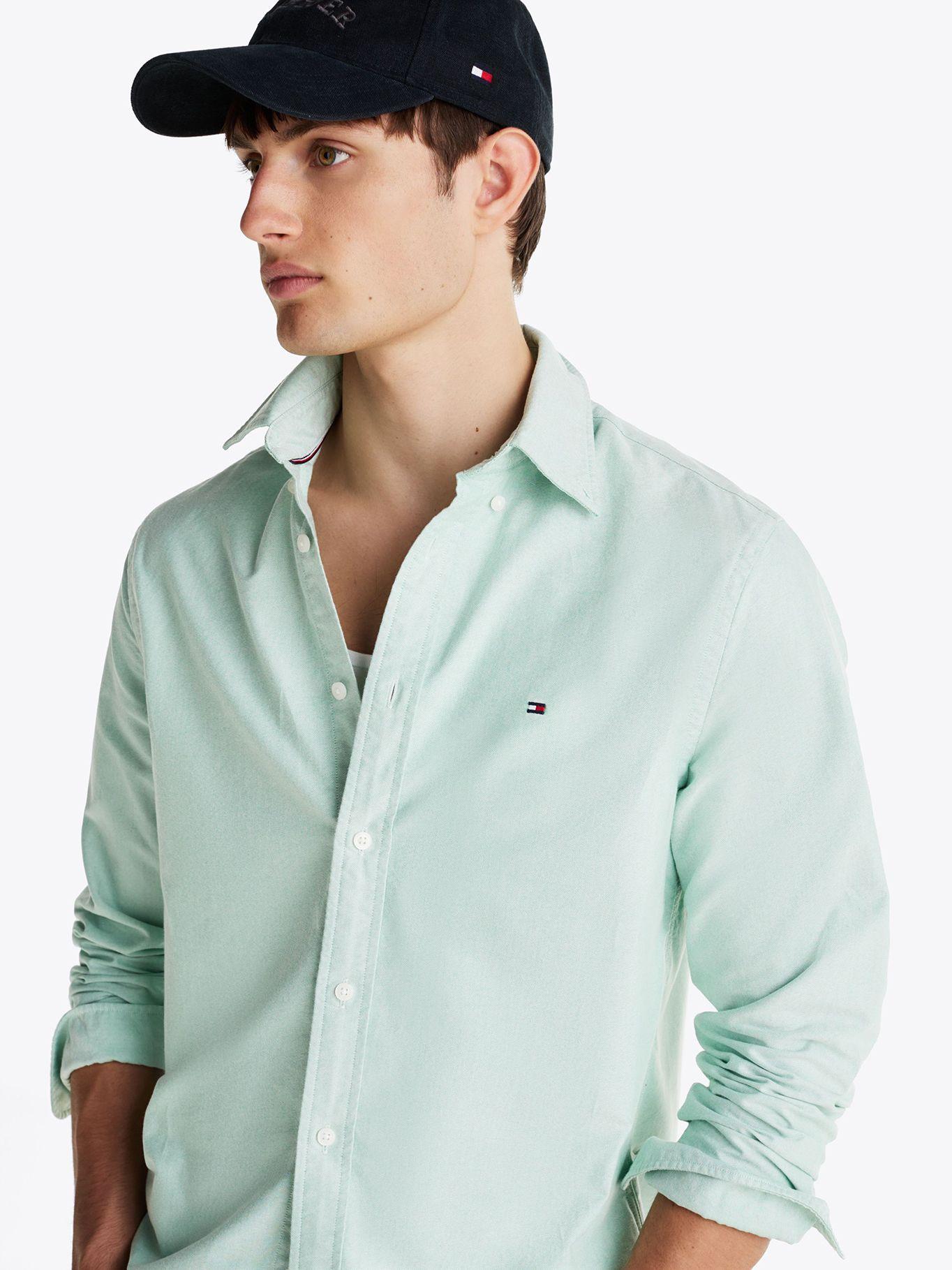 Camisa Oxford Heritage Regular L4F Verde Tommy Hilfiger-3