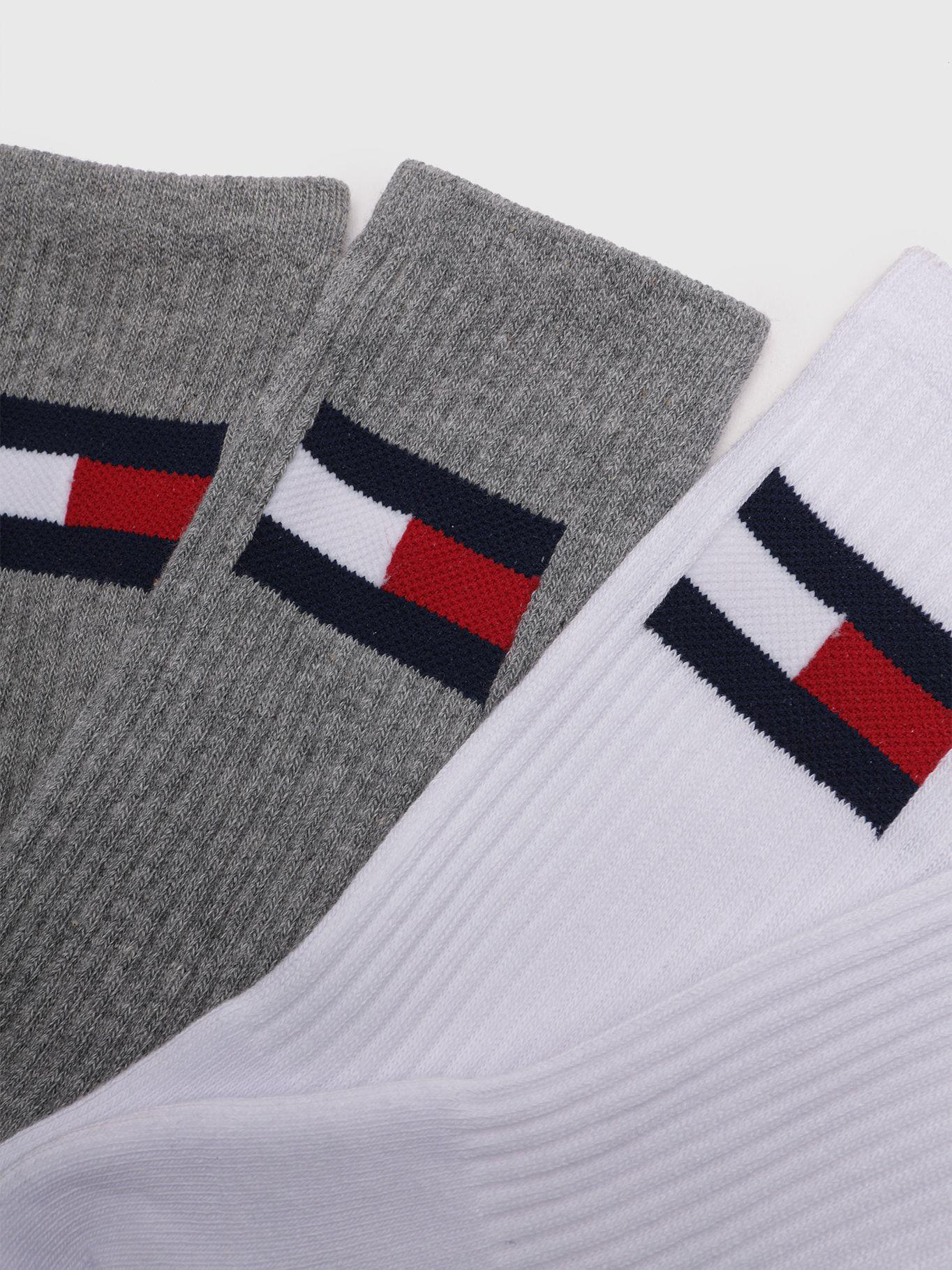 Pack De 2 Pares Socks Logo Flag Blanco Tommy Hilfiger-3