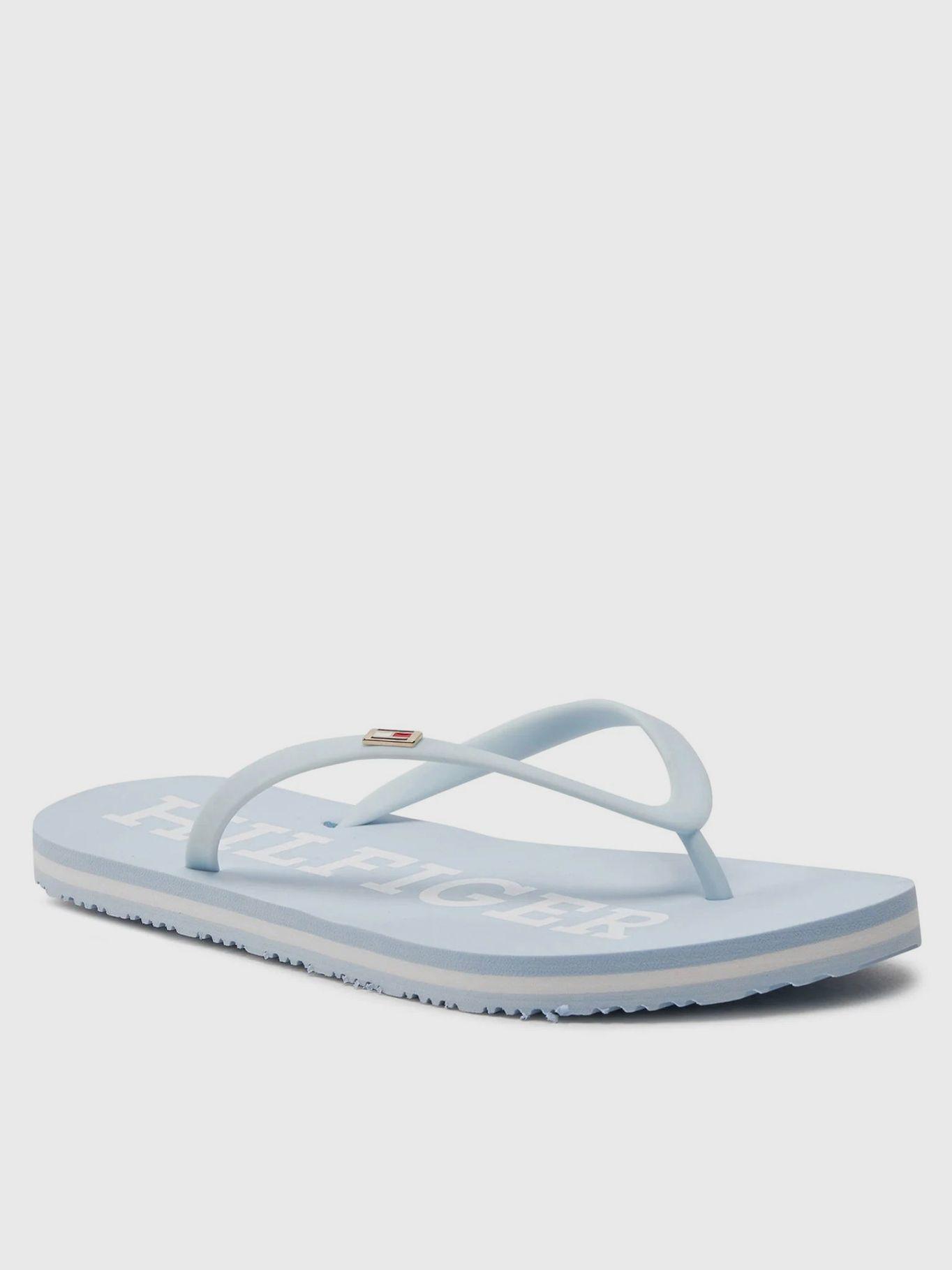 Sandalia Con Logo Esmaltado Celeste Tommy Hilfiger-0