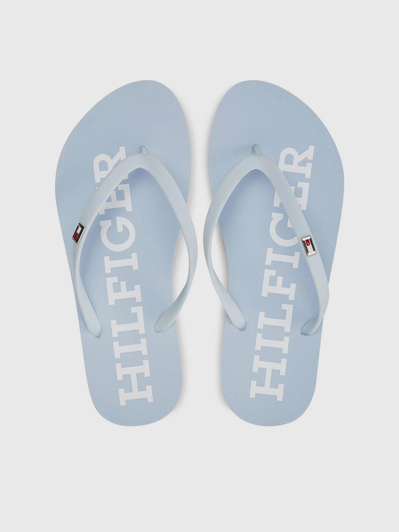 Sandalia Con Logo Esmaltado Celeste Tommy Hilfiger-1