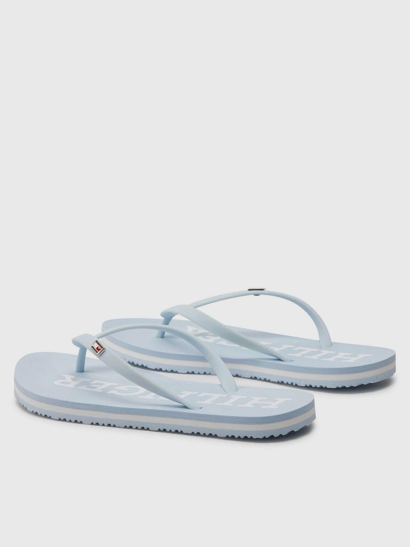 Sandalia Con Logo Esmaltado Celeste Tommy Hilfiger-2