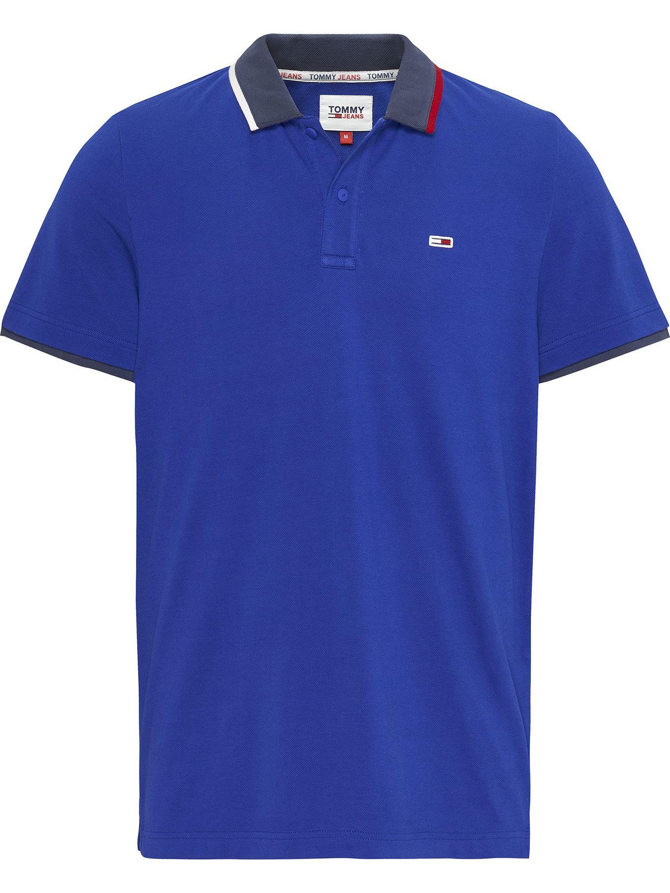 Polo Flag Logo Regular Azul Tommy Jeans-0