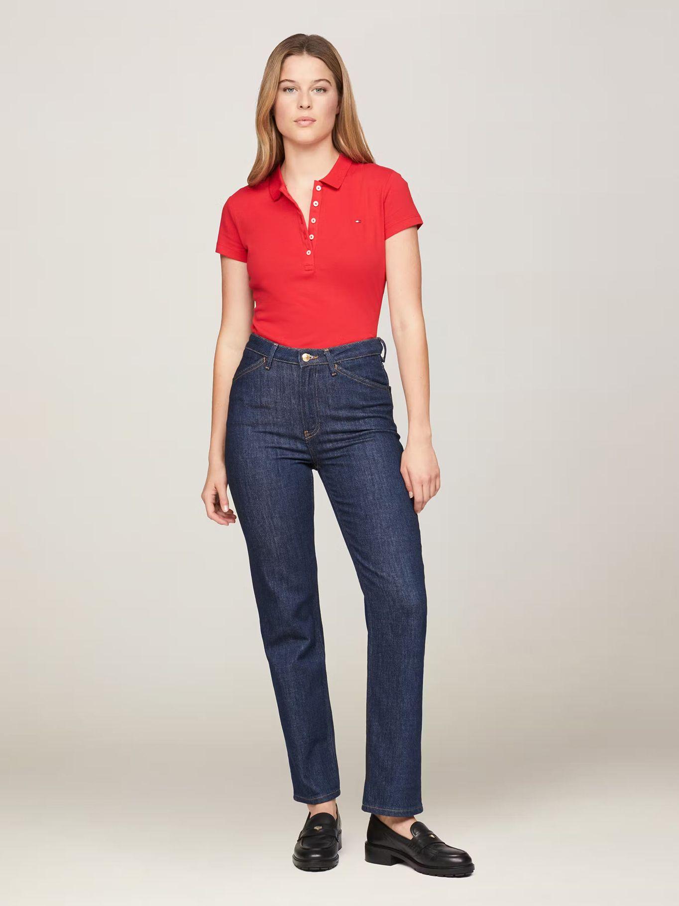 Polo Solid Slim Fit 5 Botones XLG Rojo Tommy Hilfiger-1