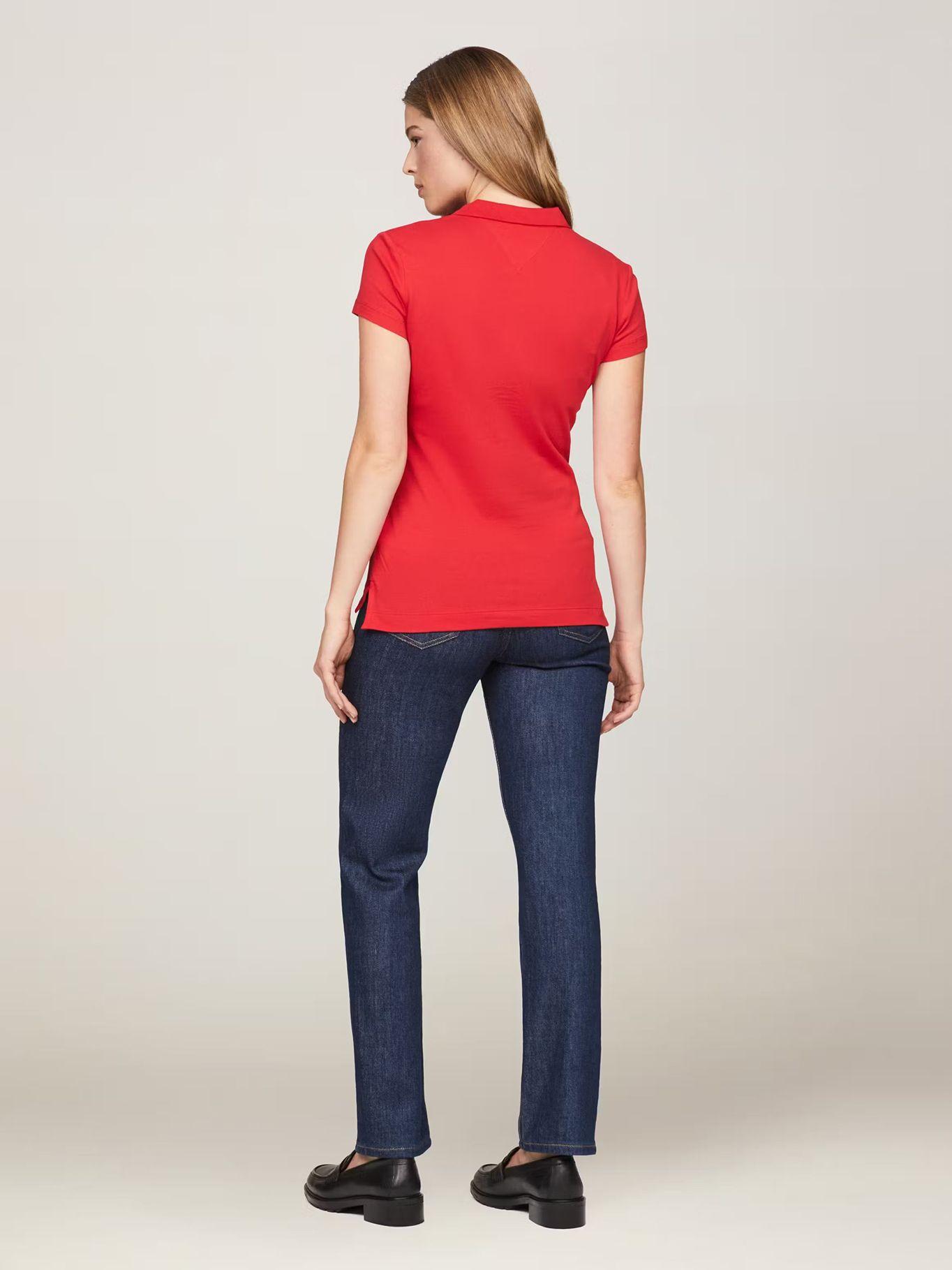 Polo Solid Slim Fit 5 Botones XLG Rojo Tommy Hilfiger-2