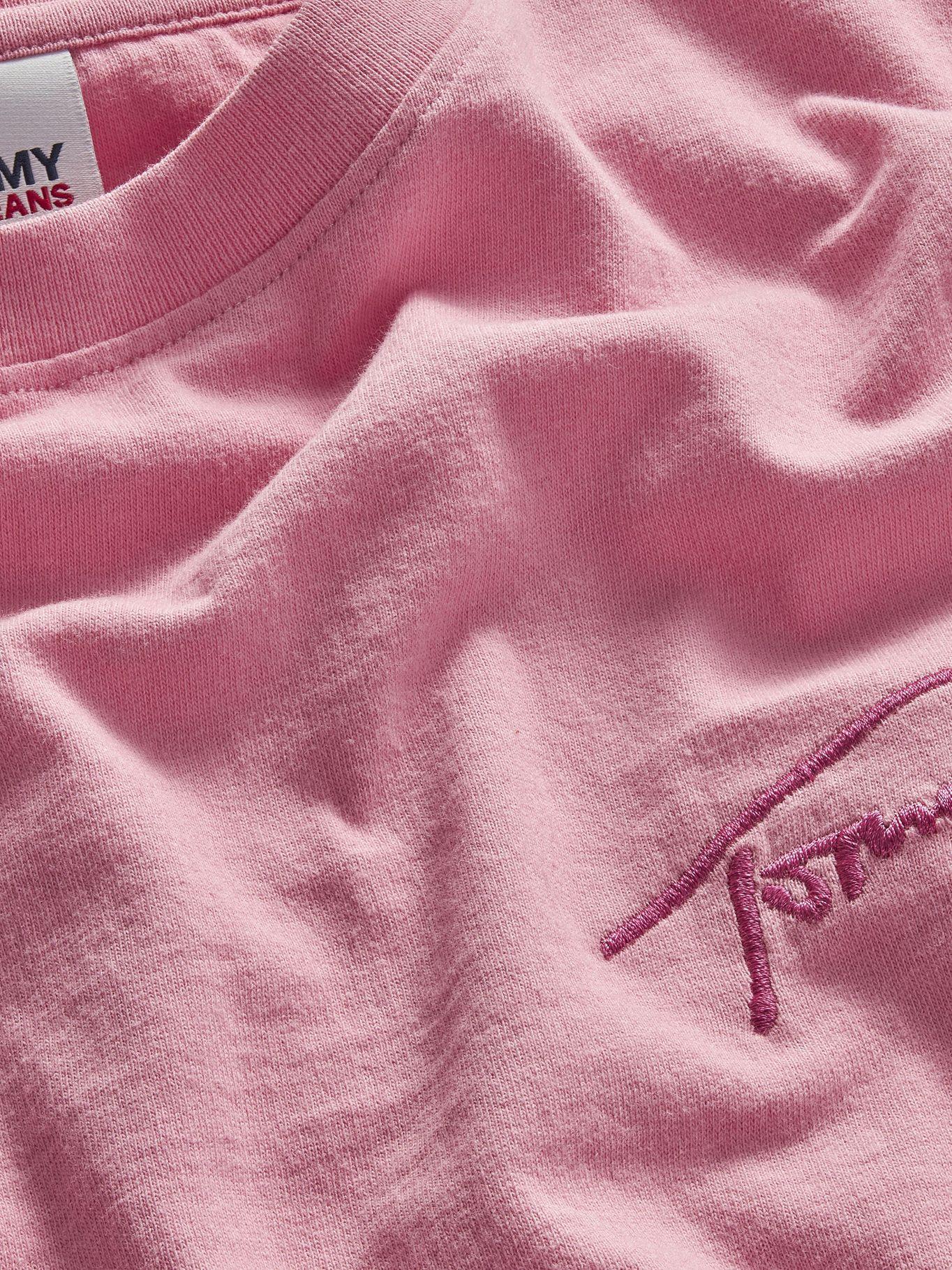 Polera Super Cropped Signature Rosado Tommy Jeans-2