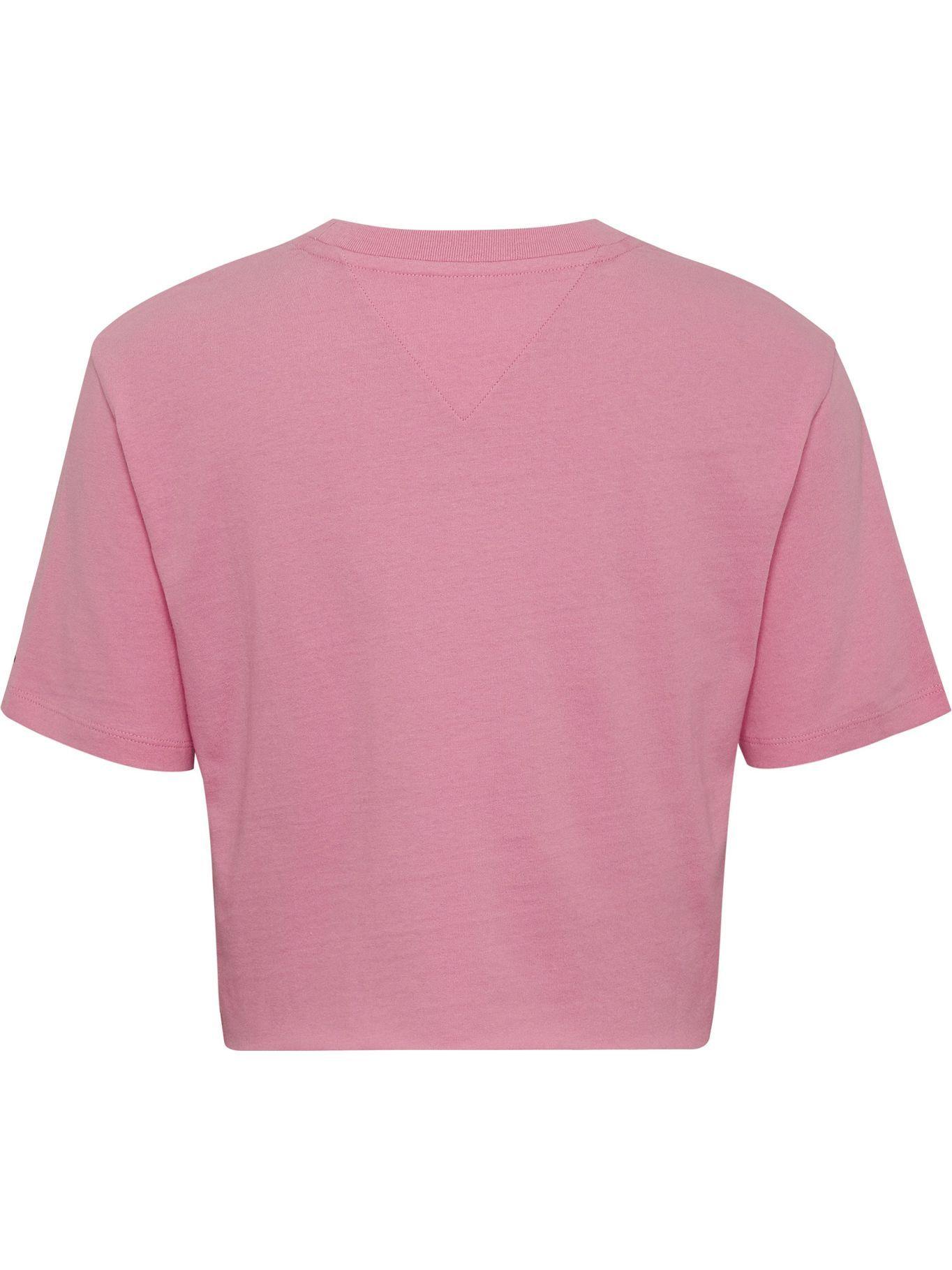 Polera Super Cropped Signature Rosado Tommy Jeans-1