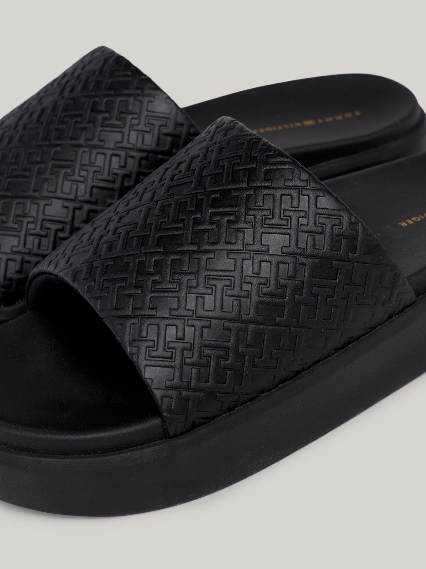 Sandalia De Plataforma Monogram Negro Tommy Hilfiger-2