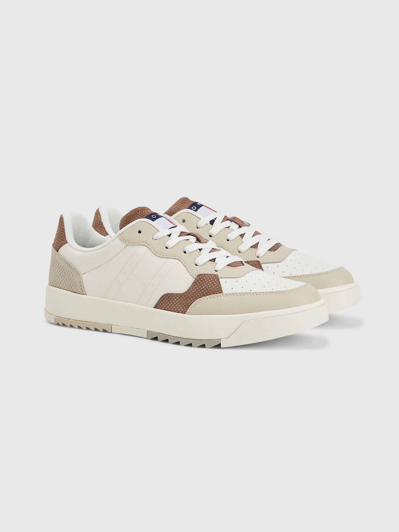 Zapatillas De Cuero Suela Cupsole Beige Tommy Hilfiger-0