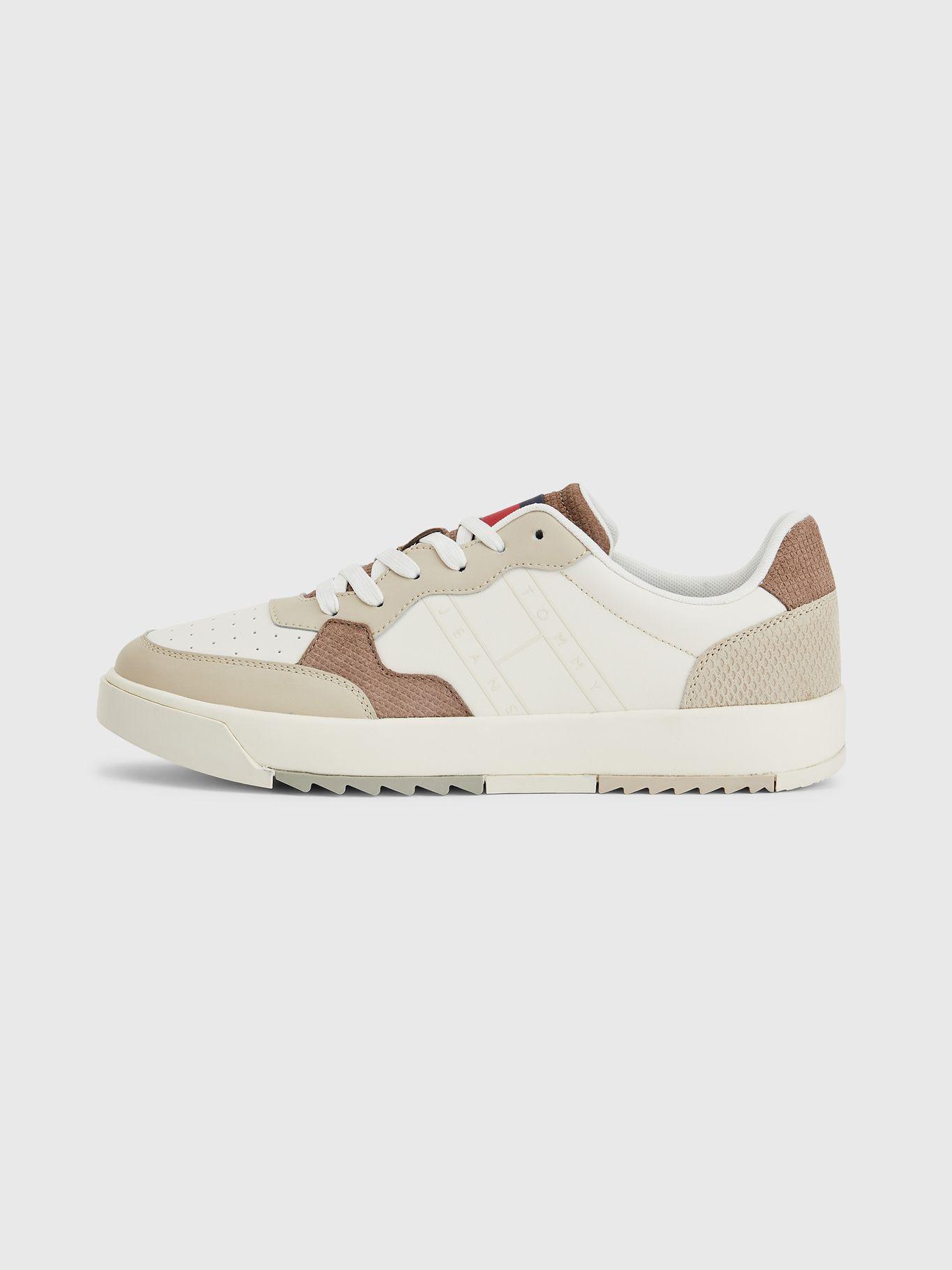 Zapatillas De Cuero Suela Cupsole Beige Tommy Hilfiger-4