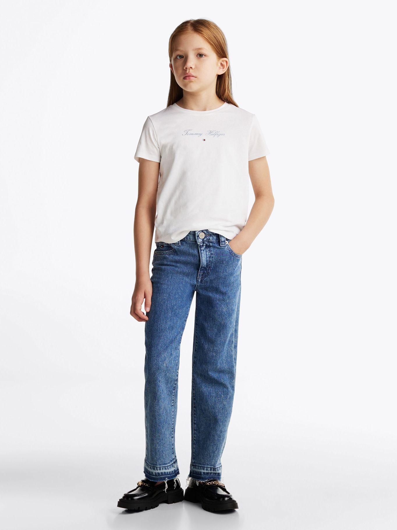 Polera De Niña Logo Script YBR Blanco Tommy Hilfiger-1