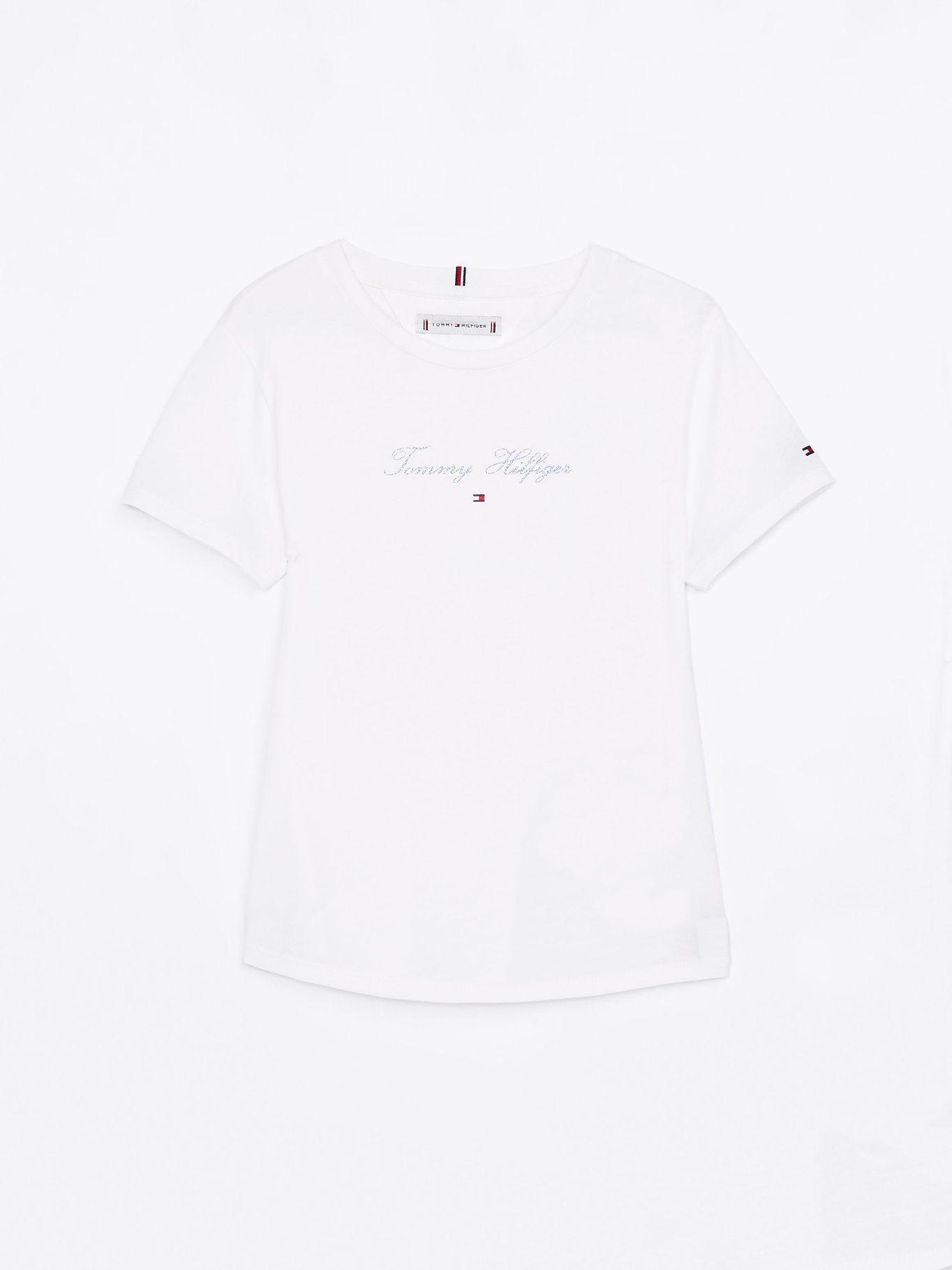 Polera De Niña Logo Script YBR Blanco Tommy Hilfiger-4