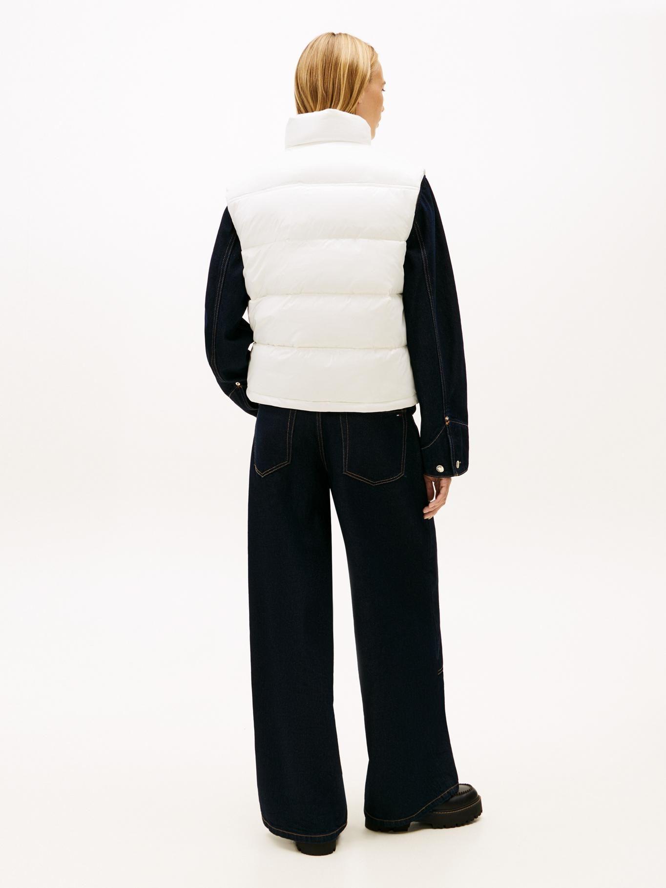 Parka Acolchada Brillante Bordado Tommy Jeans Blanco-2