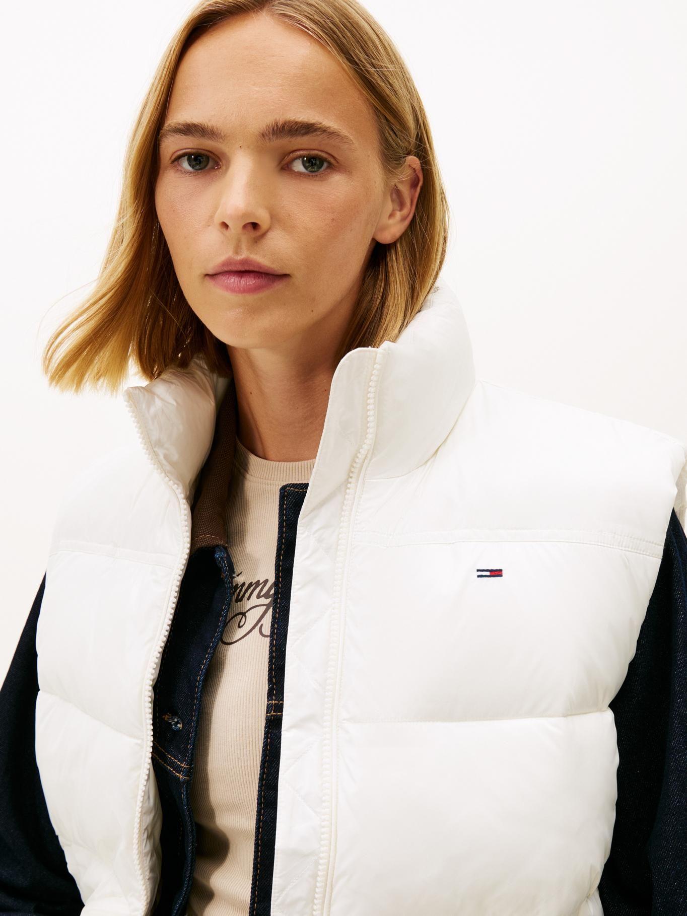 Parka Acolchada Brillante Bordado Tommy Jeans Blanco-3