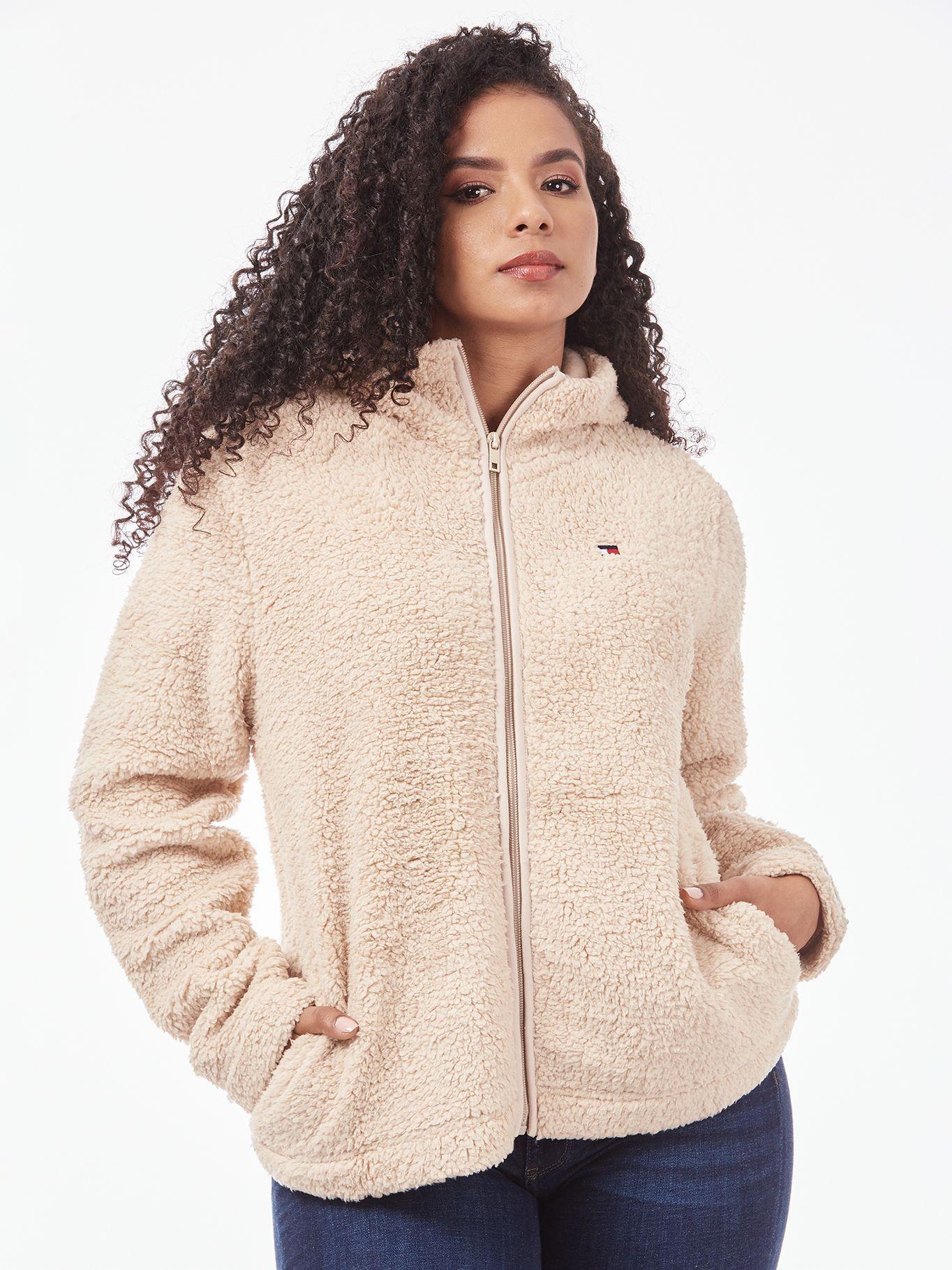 CHAQUETA HOODIE SHERPA CIERRE BEIGE TOMMY HILFIGER-0