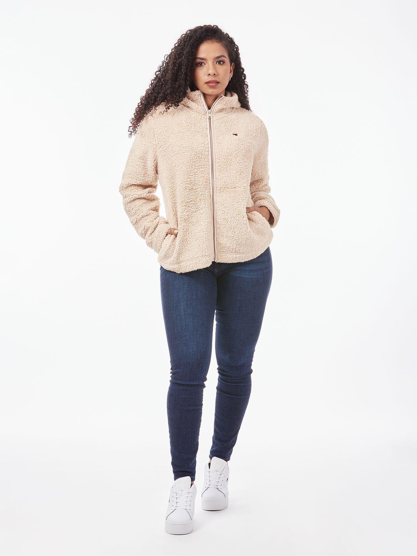 CHAQUETA HOODIE SHERPA CIERRE BEIGE TOMMY HILFIGER-1