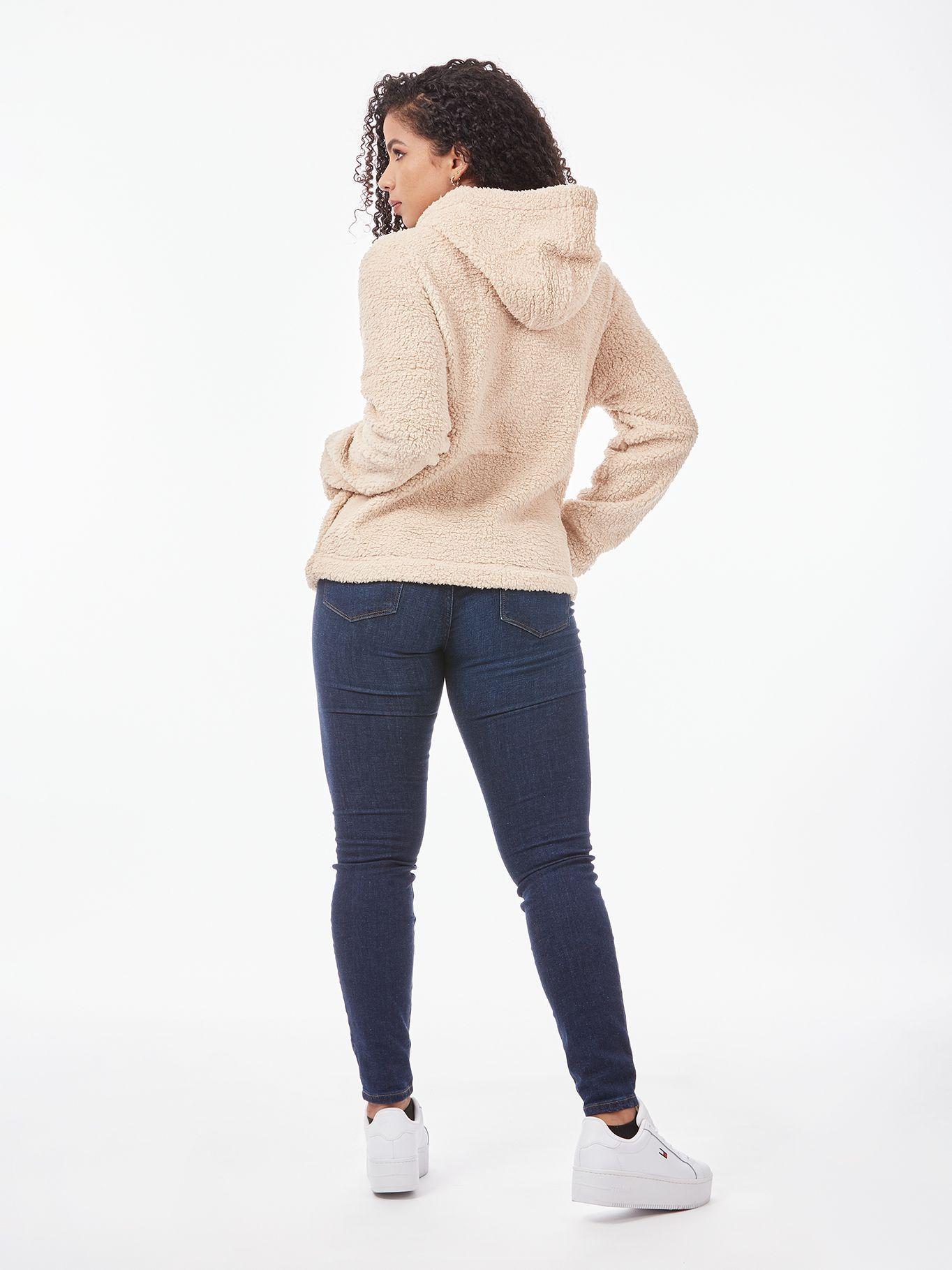 CHAQUETA HOODIE SHERPA CIERRE BEIGE TOMMY HILFIGER-2