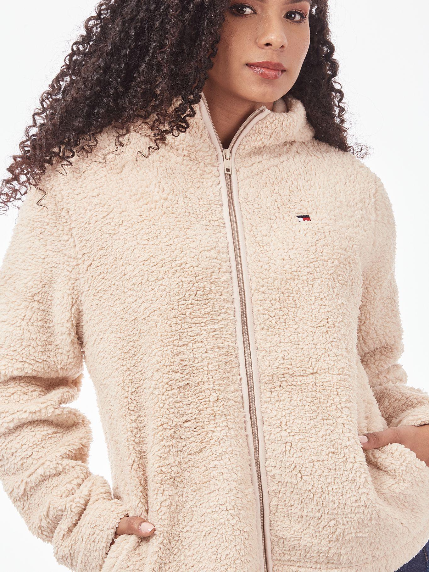 CHAQUETA HOODIE SHERPA CIERRE BEIGE TOMMY HILFIGER-4