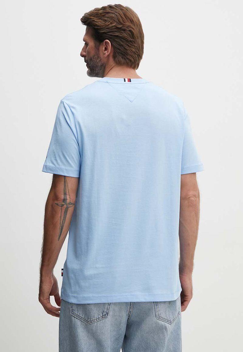 Polera Chest Stipe Con Logo Celeste Tommy Hilfiger-2