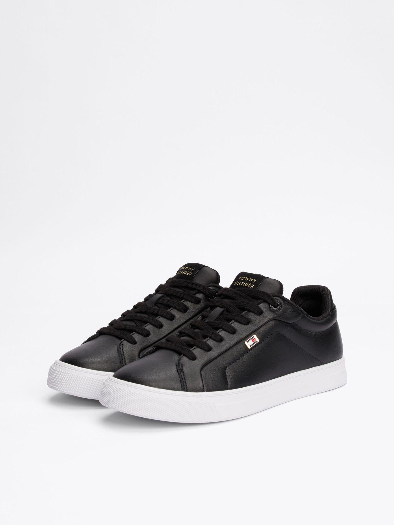 Zapatillas Icon Court Flag De Cuero Negro Tommy Hilfiger-0