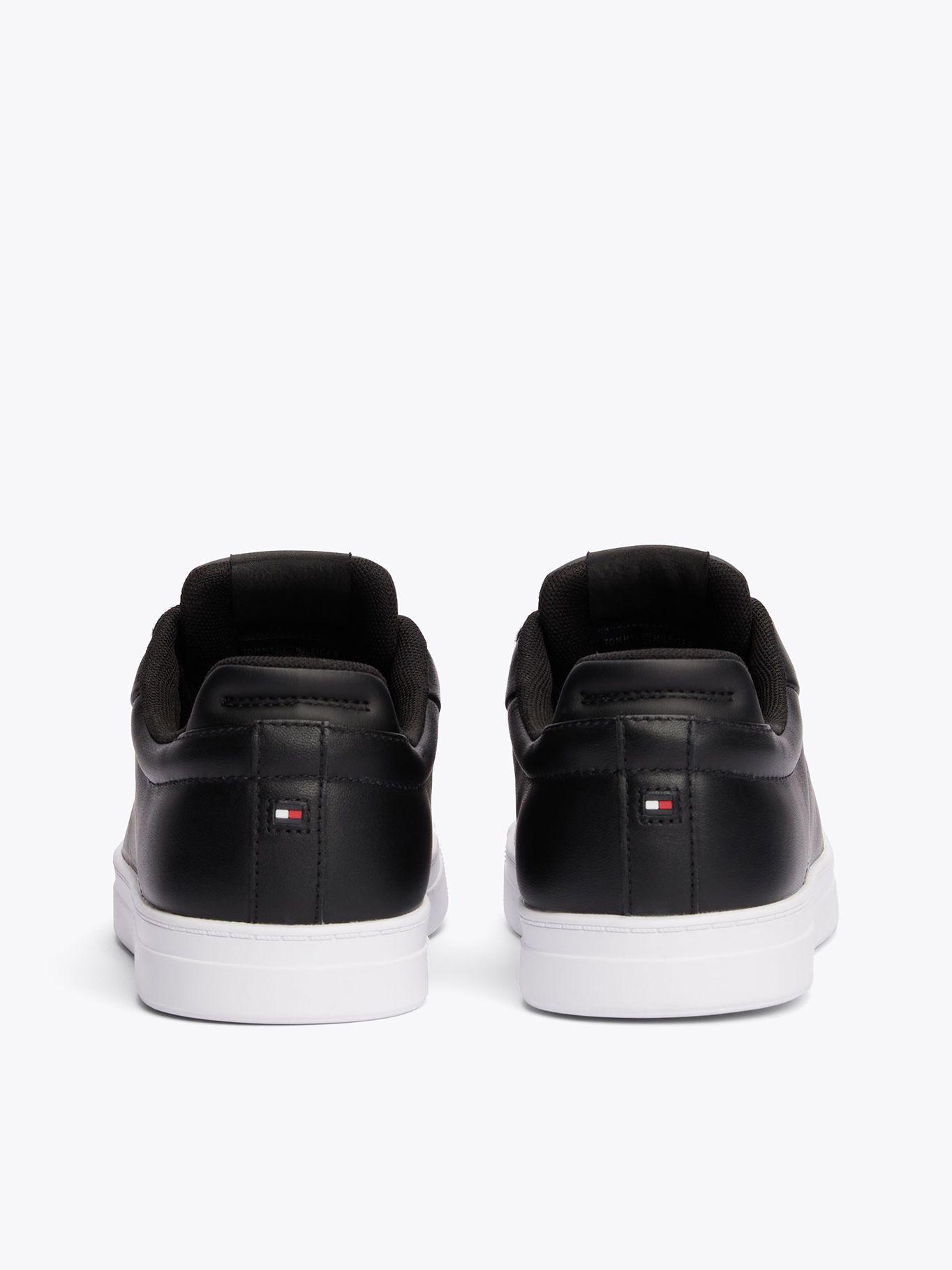 Zapatillas Icon Court Flag De Cuero Negro Tommy Hilfiger-1