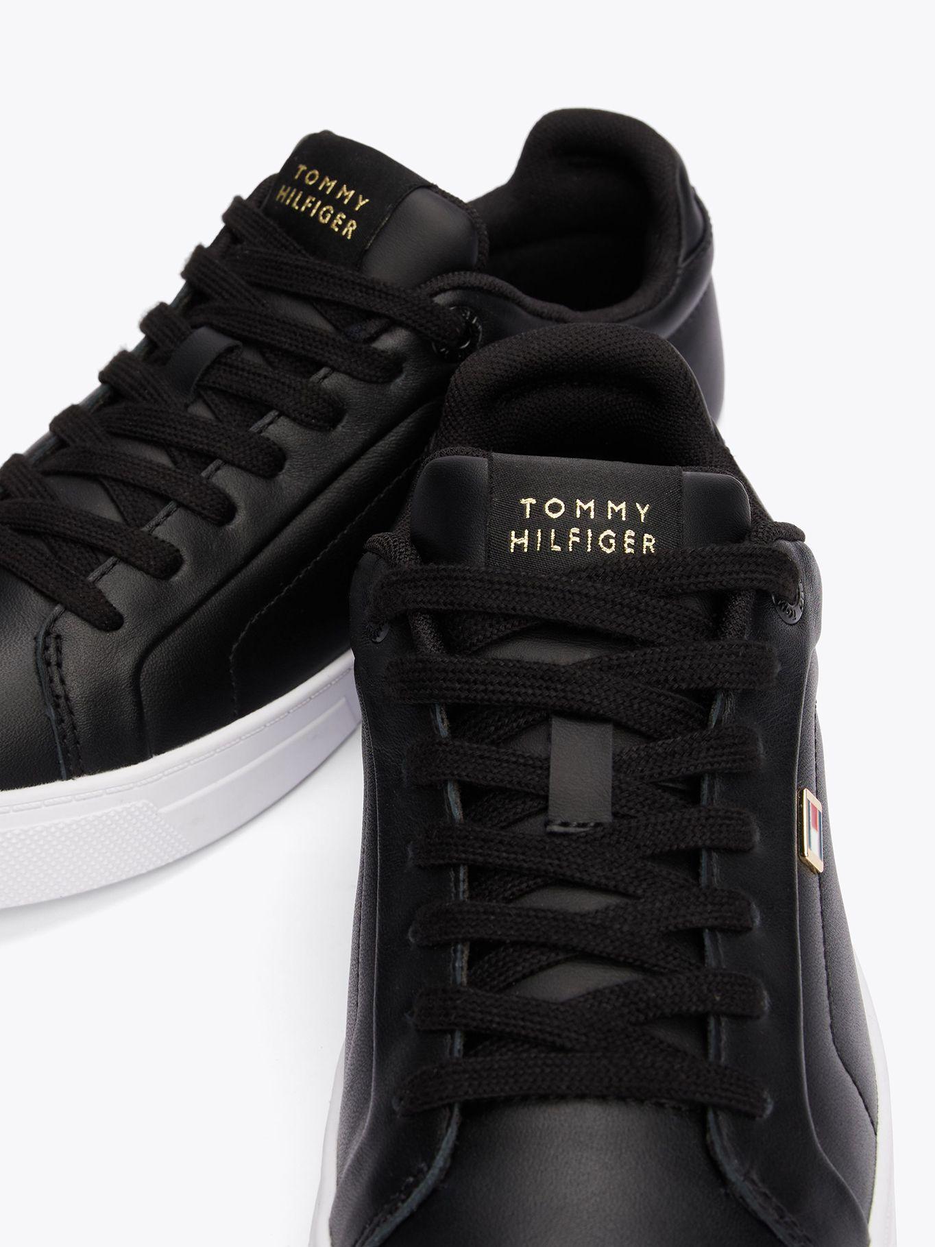 Zapatillas Icon Court Flag De Cuero Negro Tommy Hilfiger-6