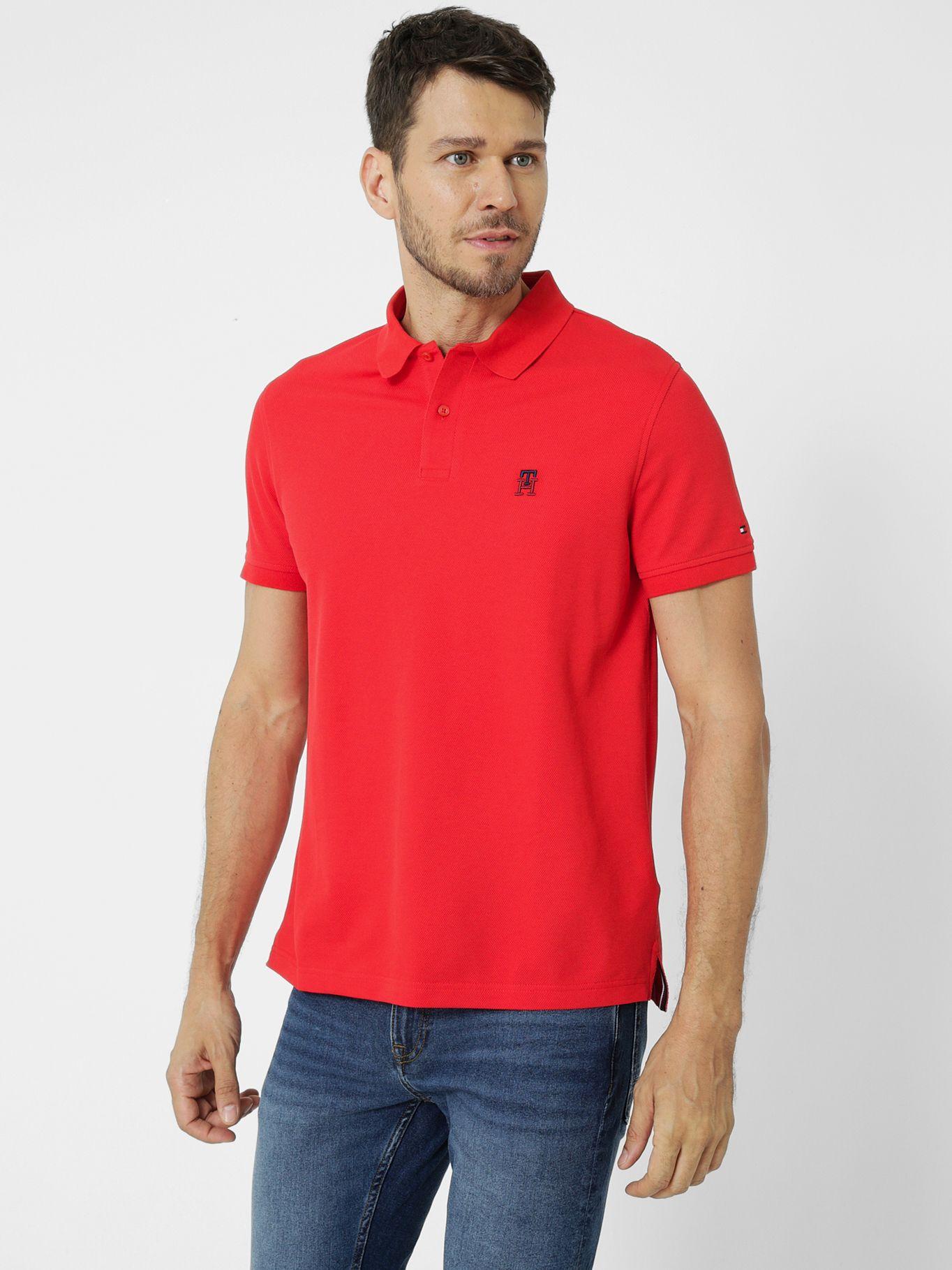 Polo Monogram Regular Fit Rojo Tommy Hilfiger-0